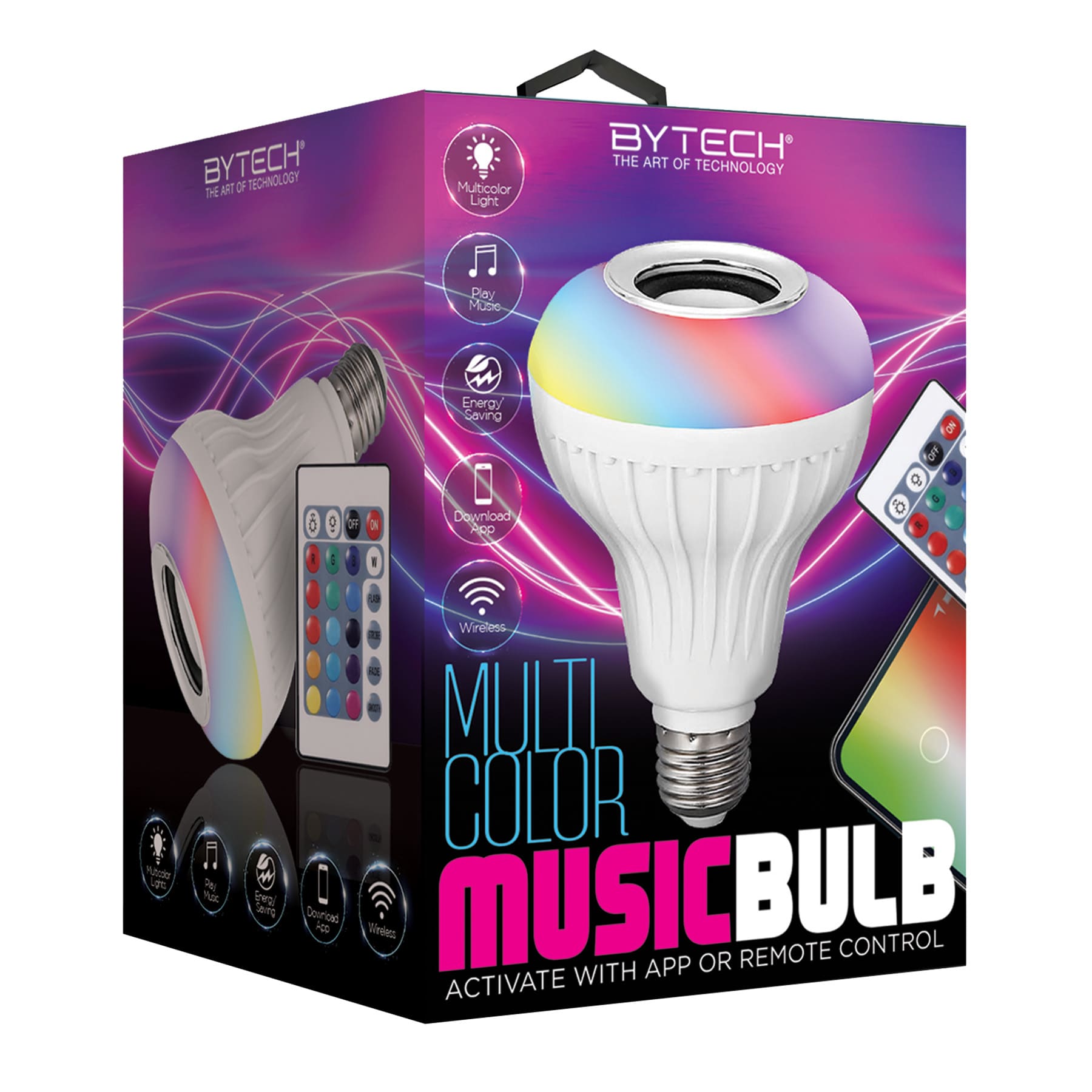 Color Led Bt Speaker Bulb Remote And App