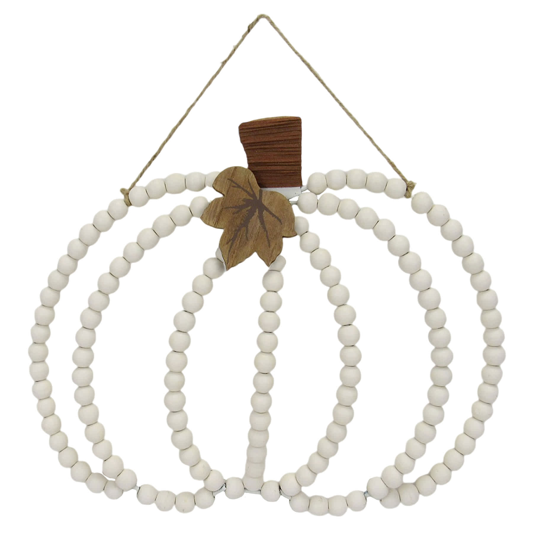 Honeybloom Wood Beads Pumpkin Wall Decor, 17"
