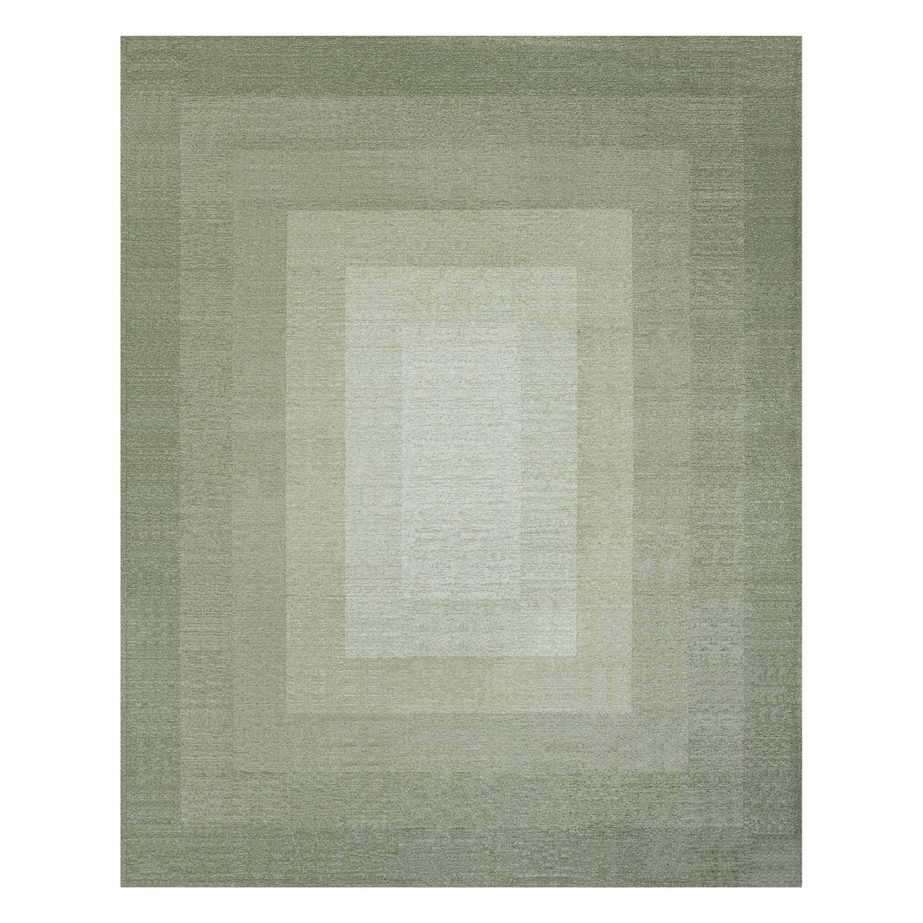 (B893) Green Ombre Flatweave Area Rug, 8x10