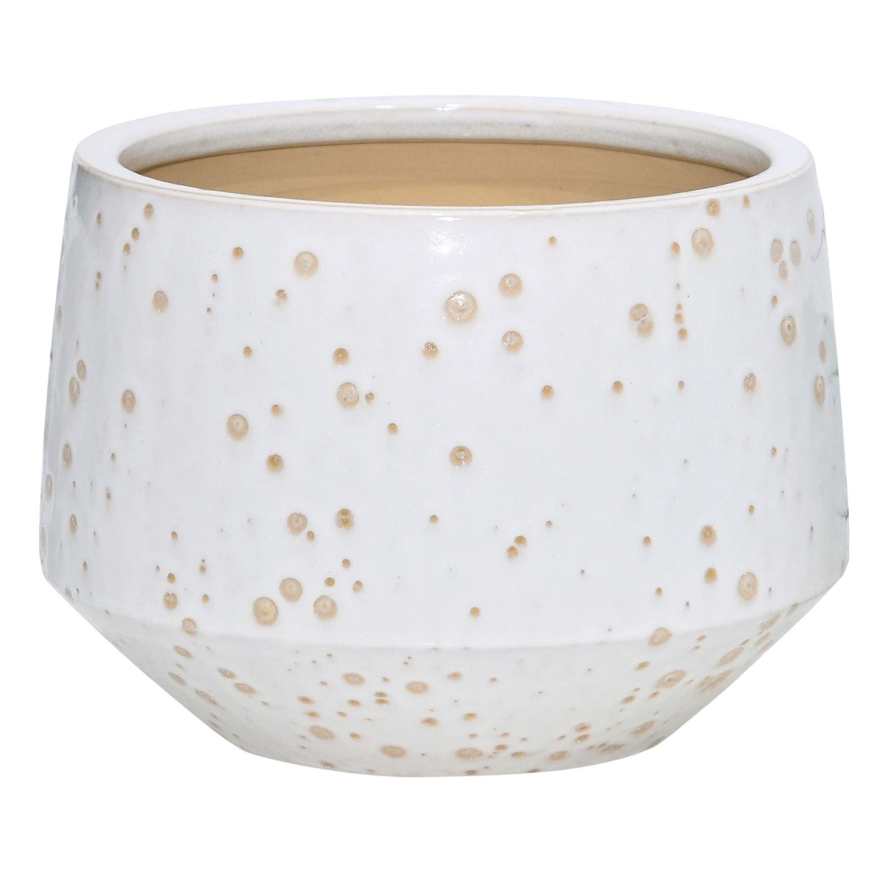 Indoor White Lava Reactive Ceramic Planter, Large