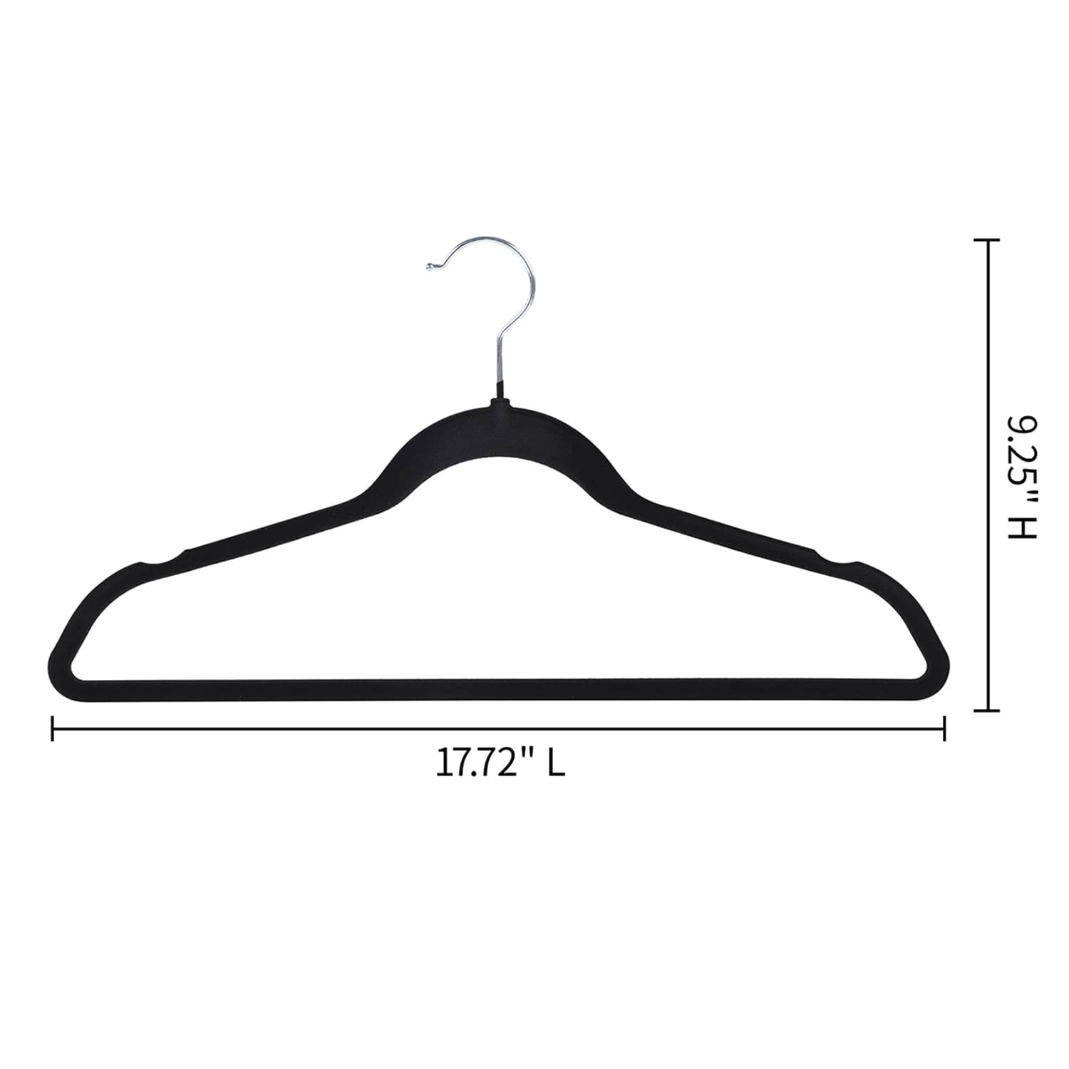 10-Piece Velvet Suit Hangers, Black