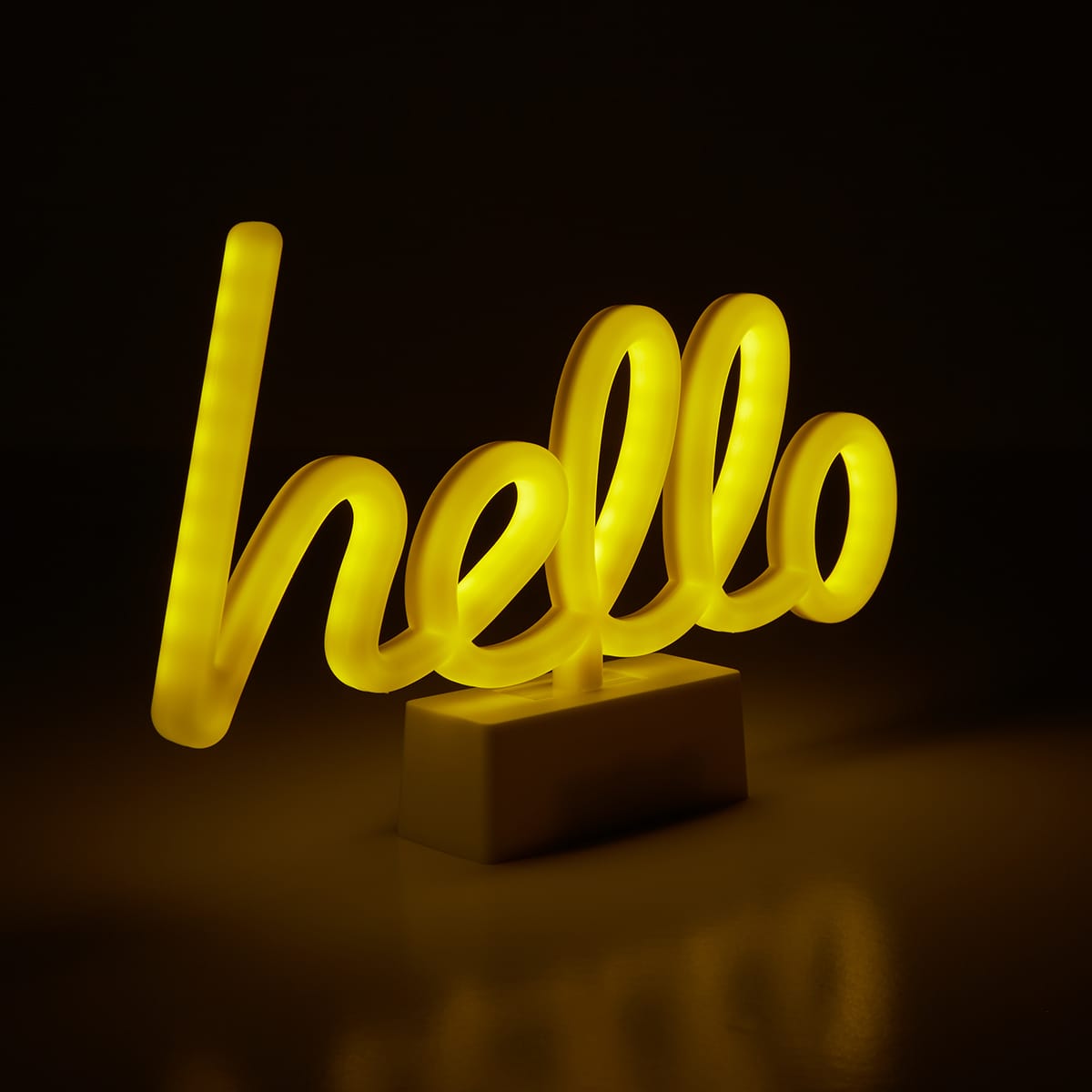 White Hello Neon Light Stand, 7.5"