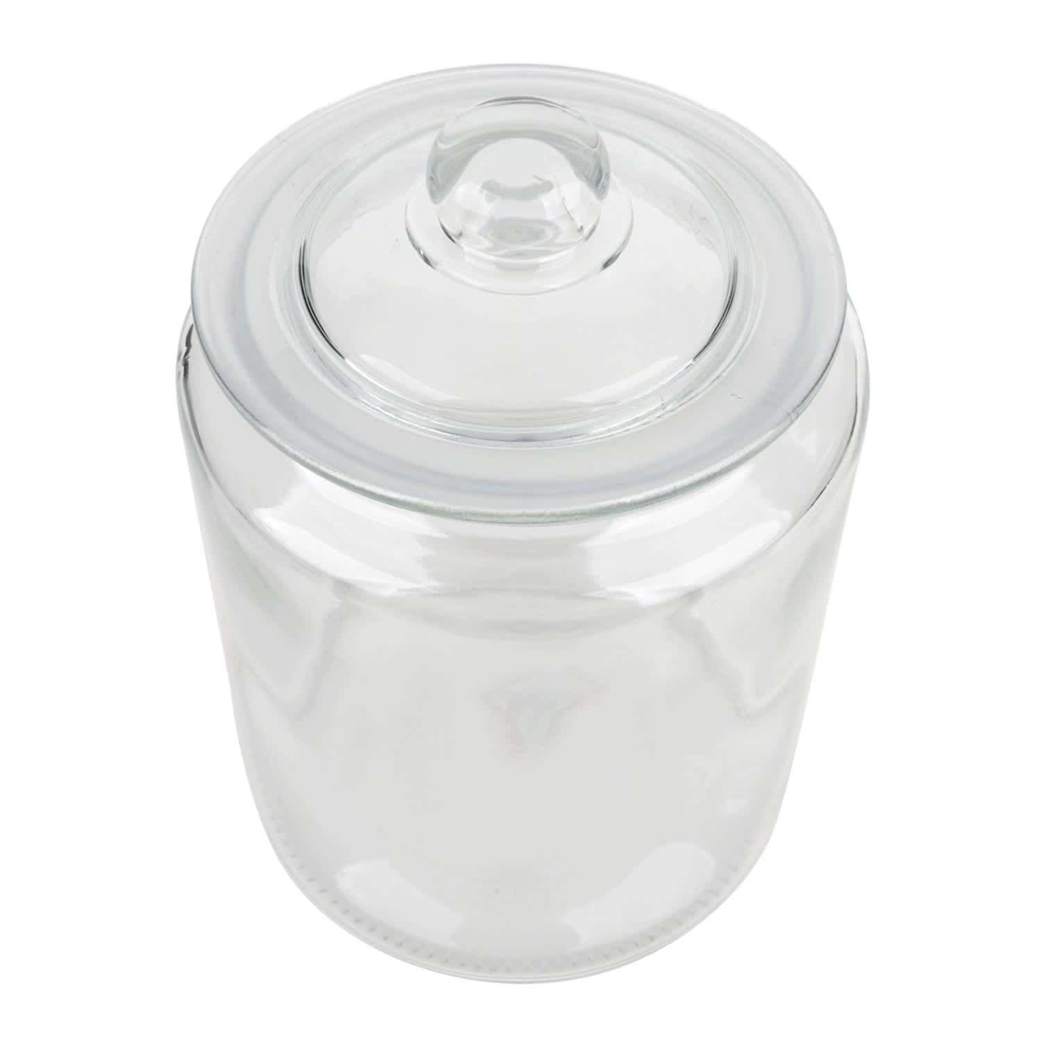 Clear Glass Canister with Round Knob Lid, 62oz