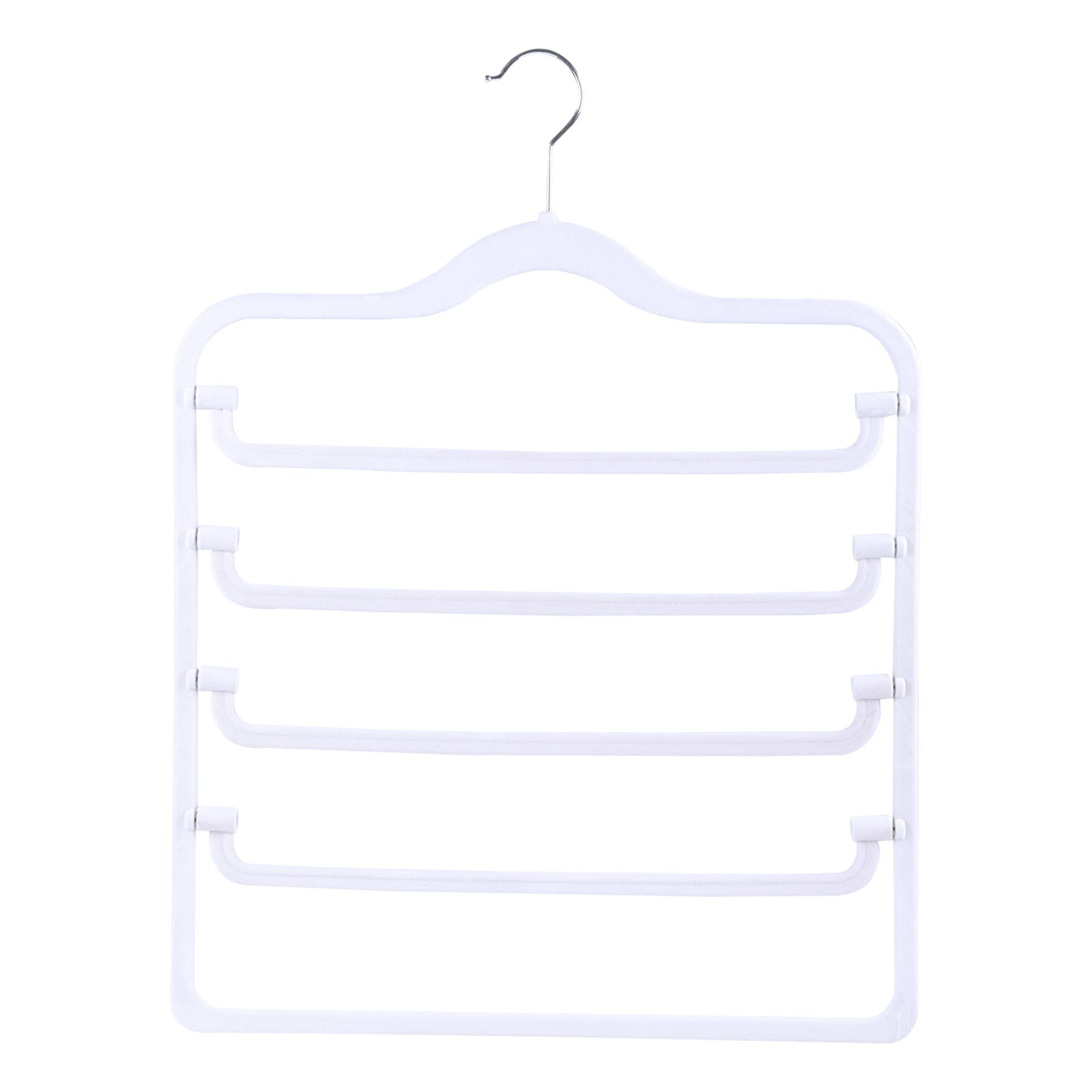 4-Tier Velvet Pant Hanger, Pearl White