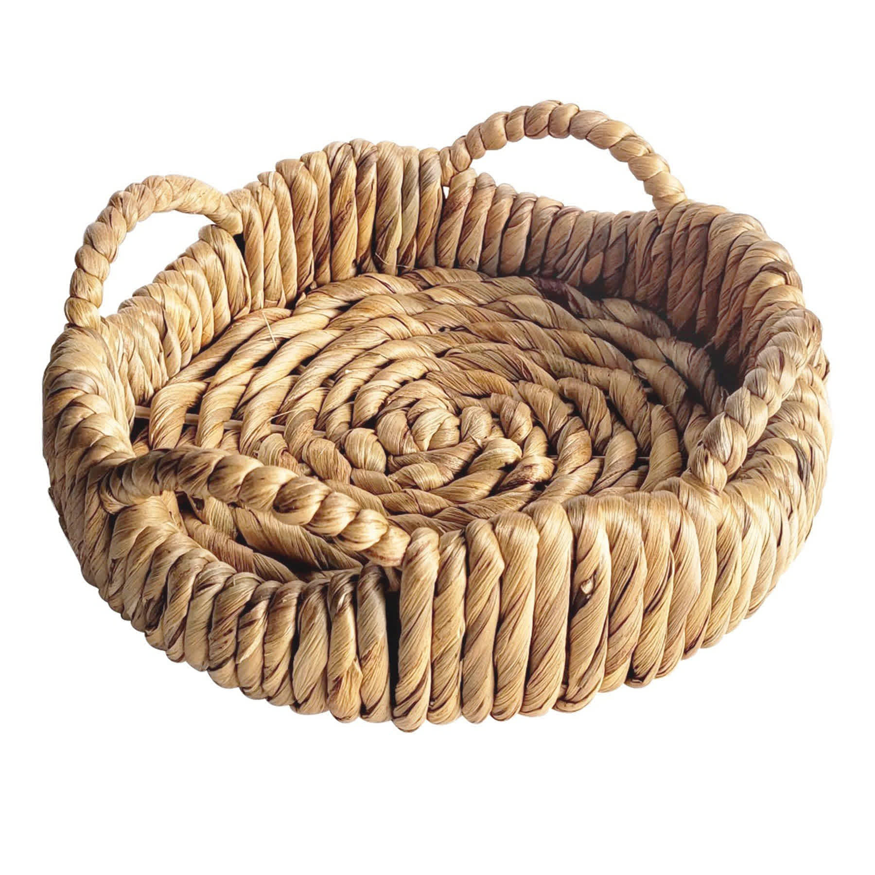 Natural Wicker Round Tray, 9"