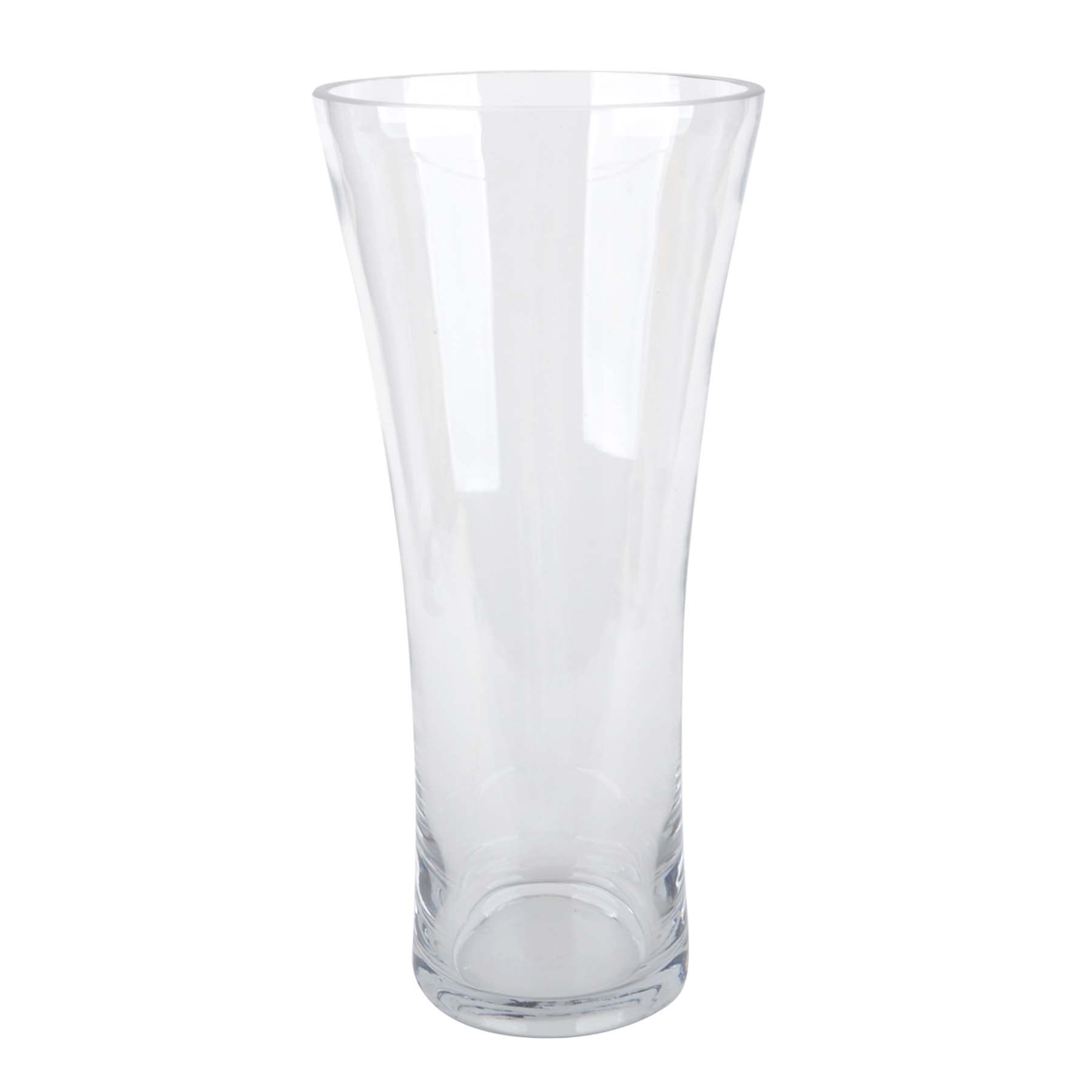 12in Hourglass Clear Glass Vase