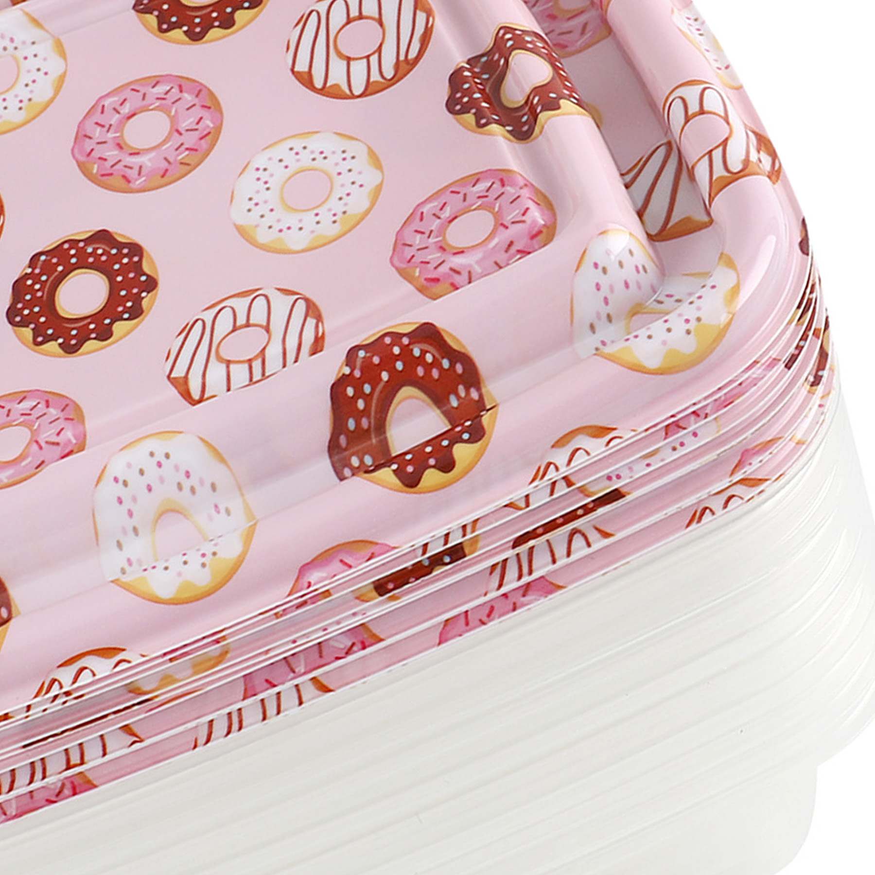20-Piece Pink Donuts Print Rectangle Food Storage Set