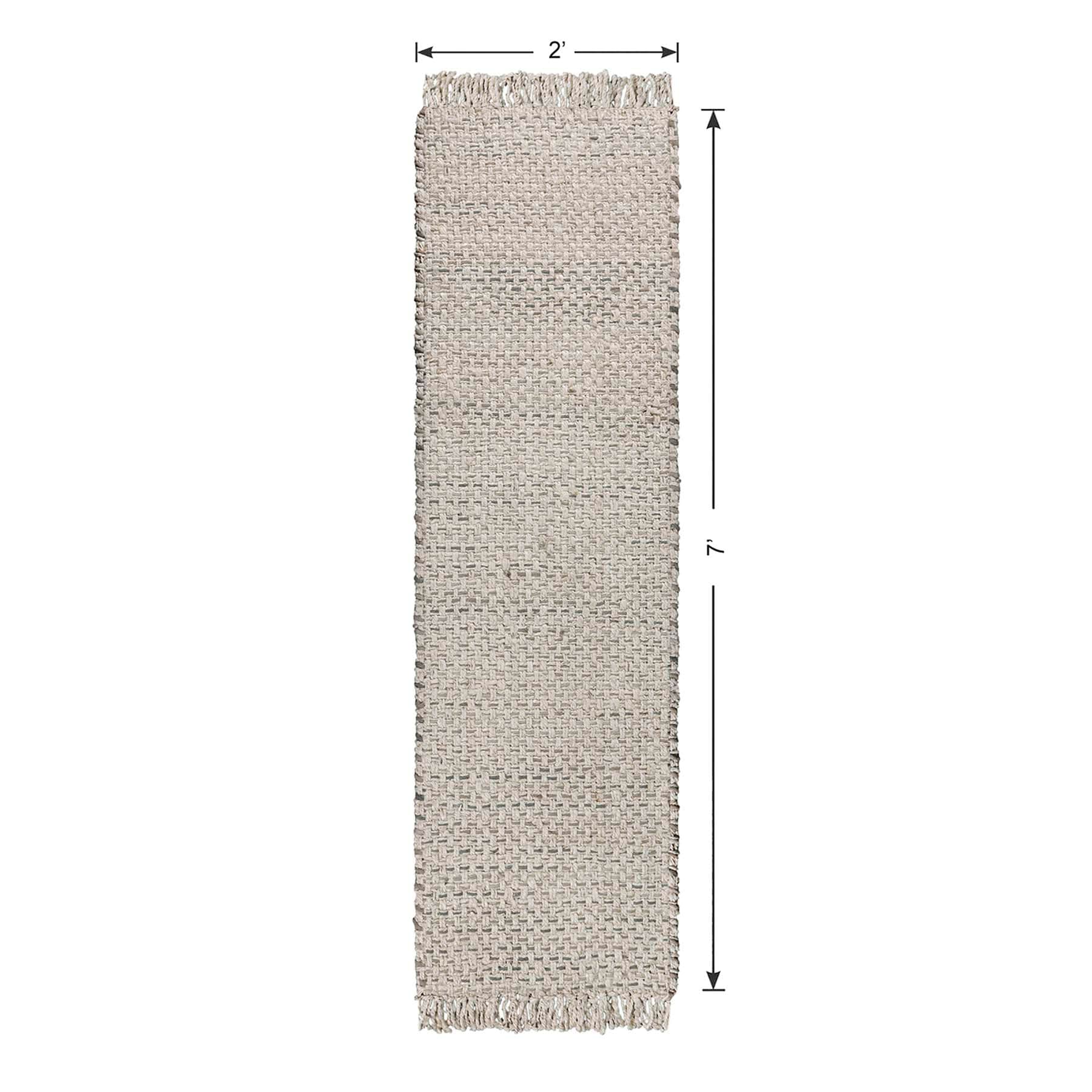 (B724) Ty Pennington Topher Neutral Flatweave Runner, 2x7