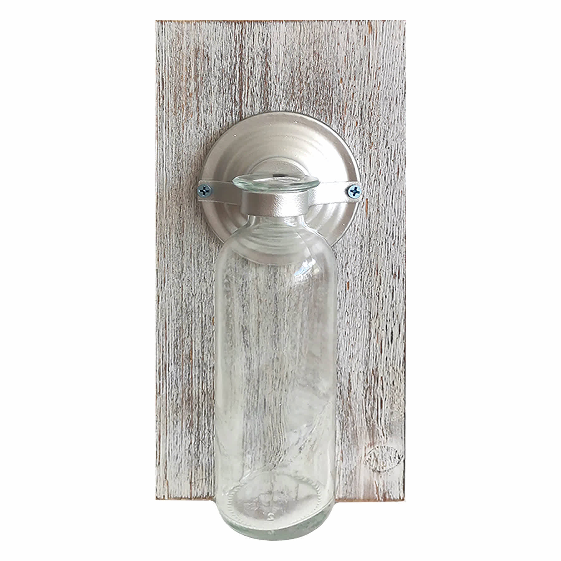 Wood & Metal Plaque with Neck Jar, 5X10