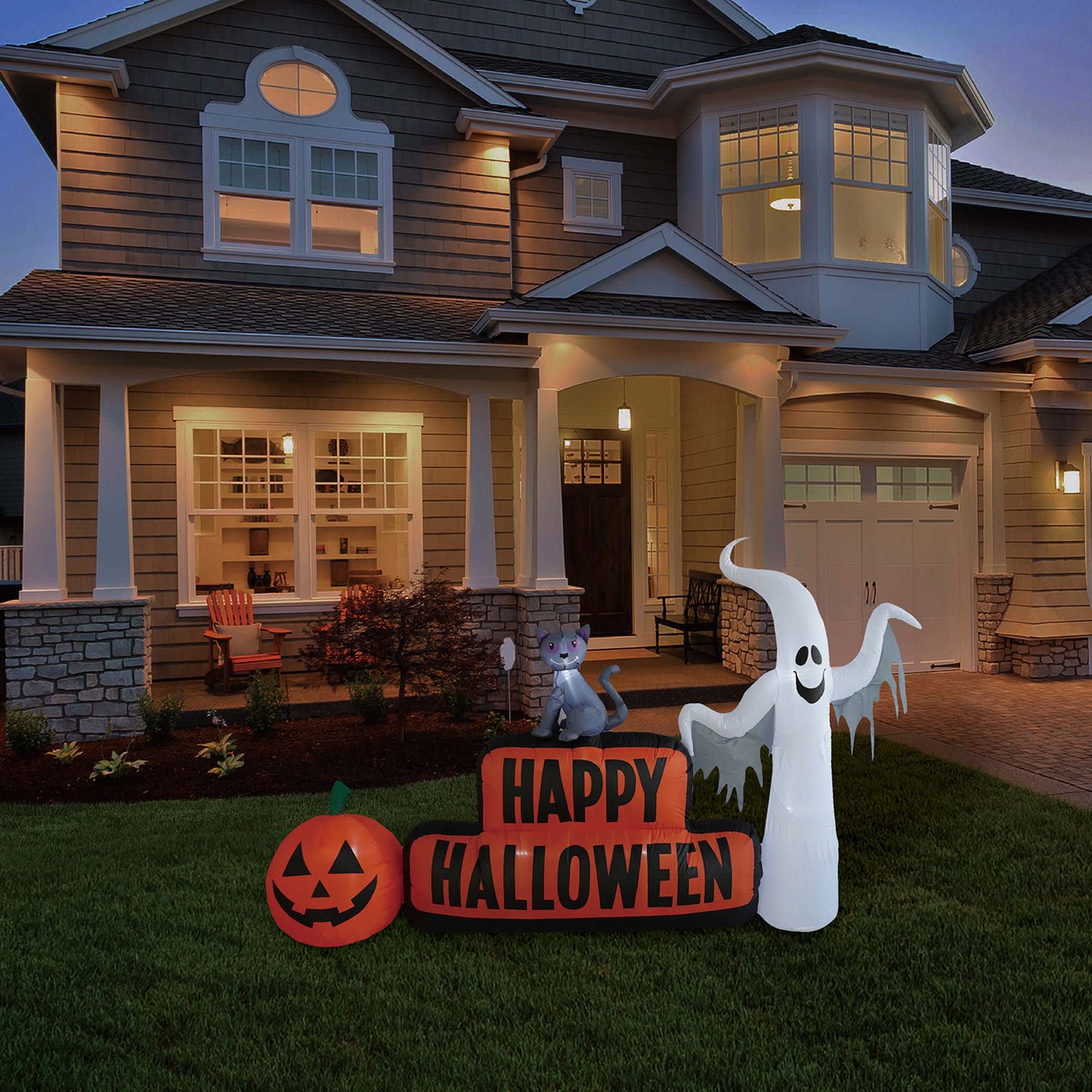 Happy Halloween Sign Inflatable, 10' Wide