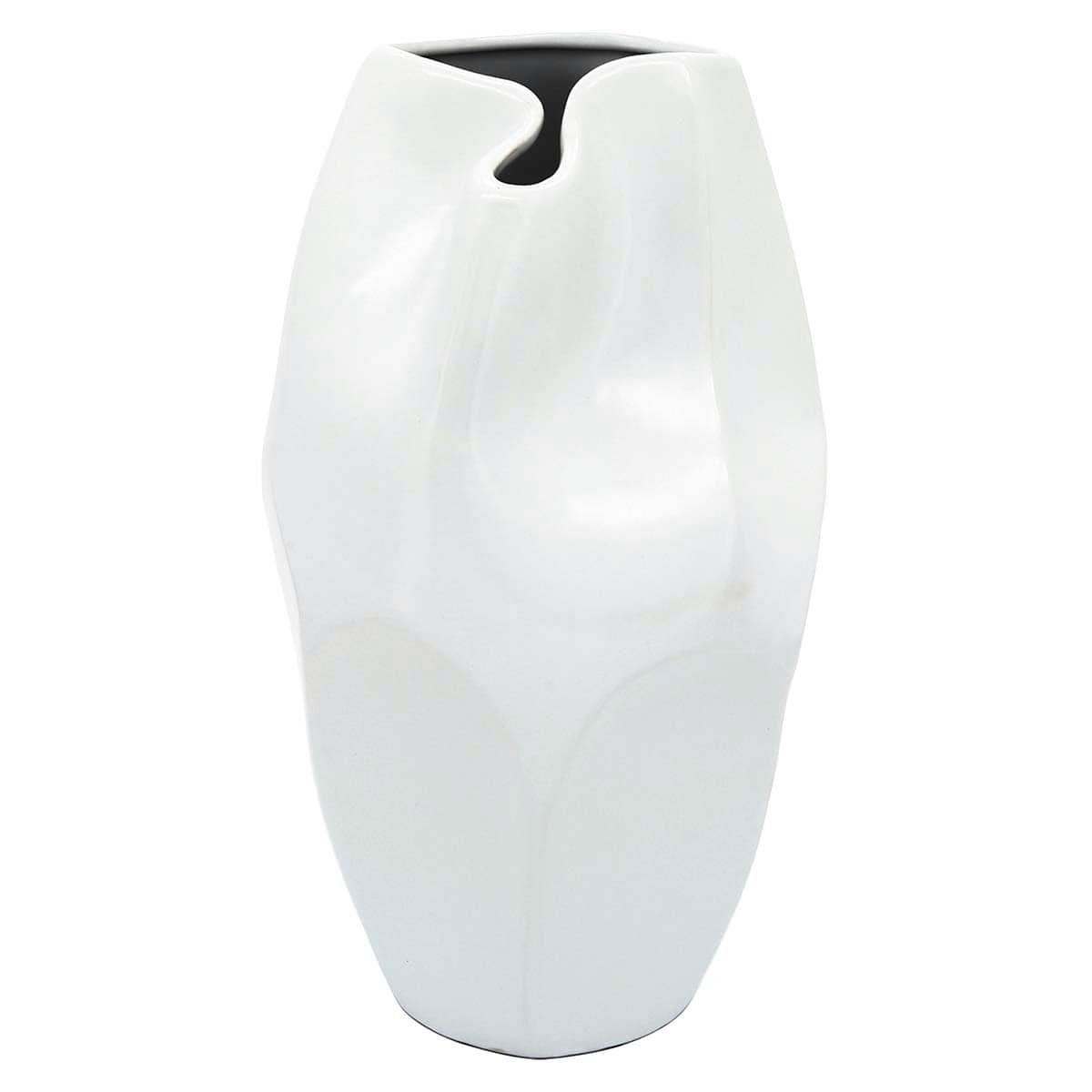 Remi White Ceramic Vase, 6"