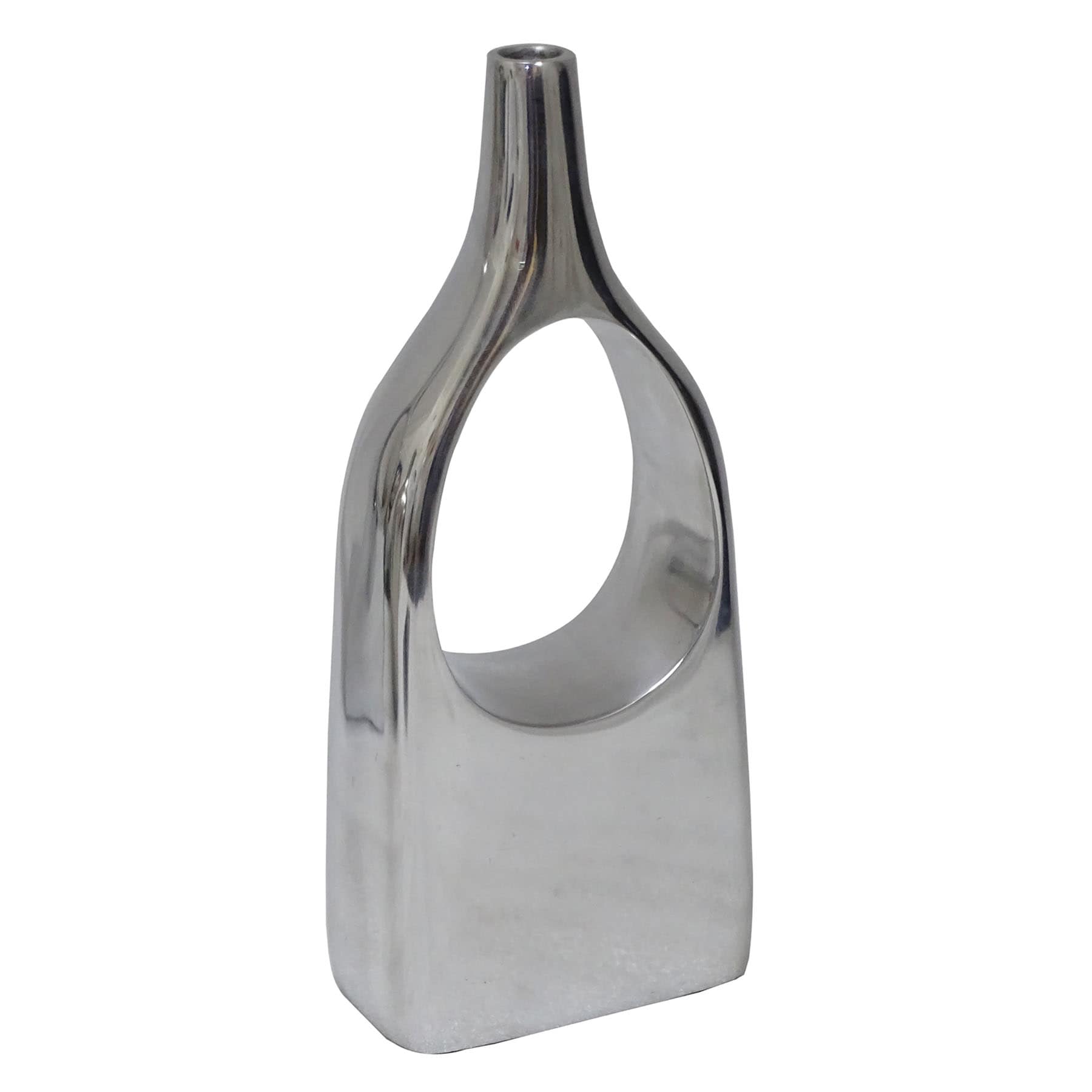 Laila Ali Silver Open Bottle Vase, 11"