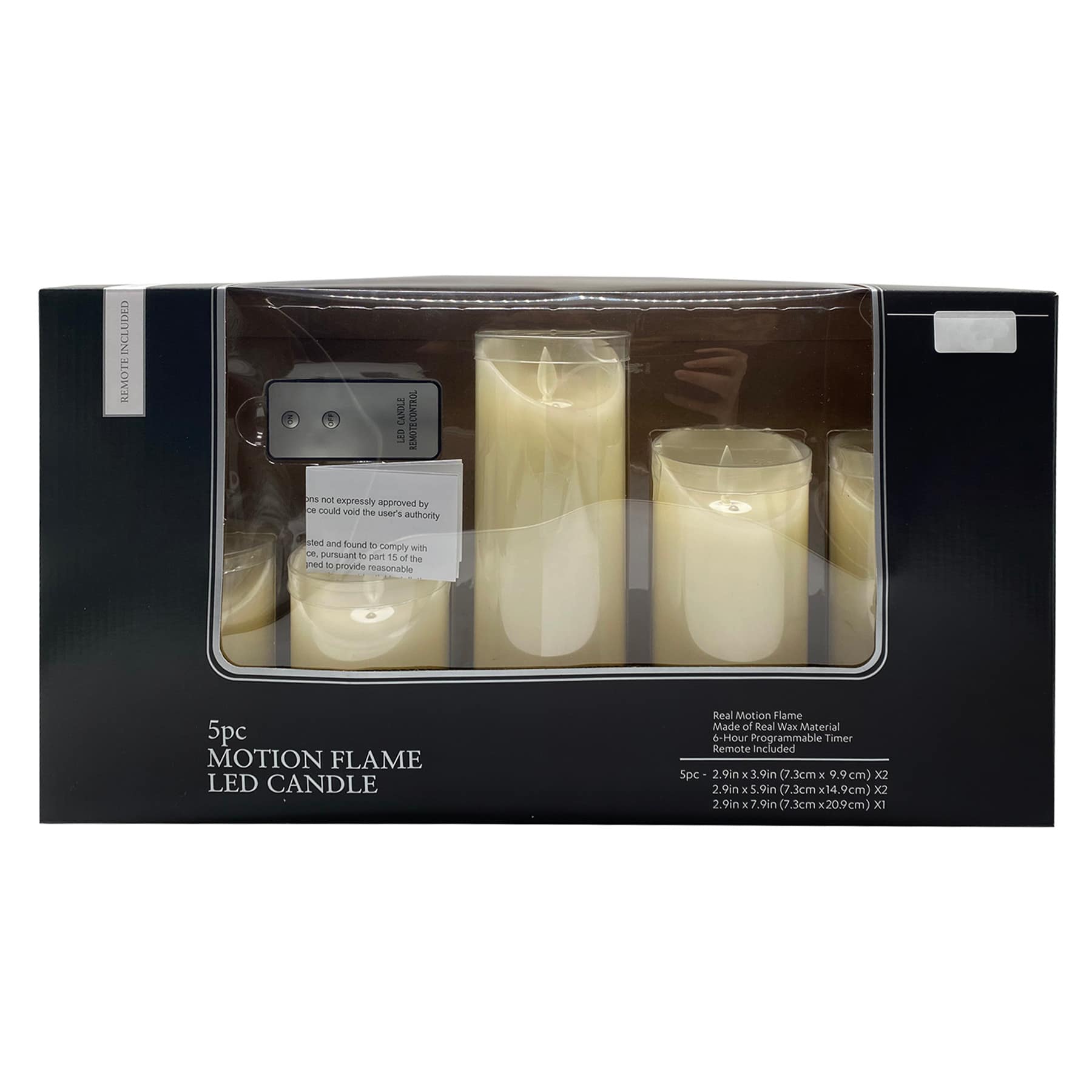 5-Pack Ivory Pillar Candles