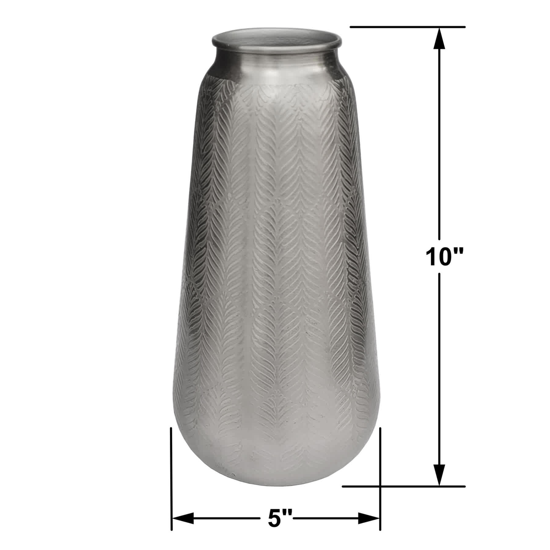 Found & Fable Half Etching Metal Vase Medium