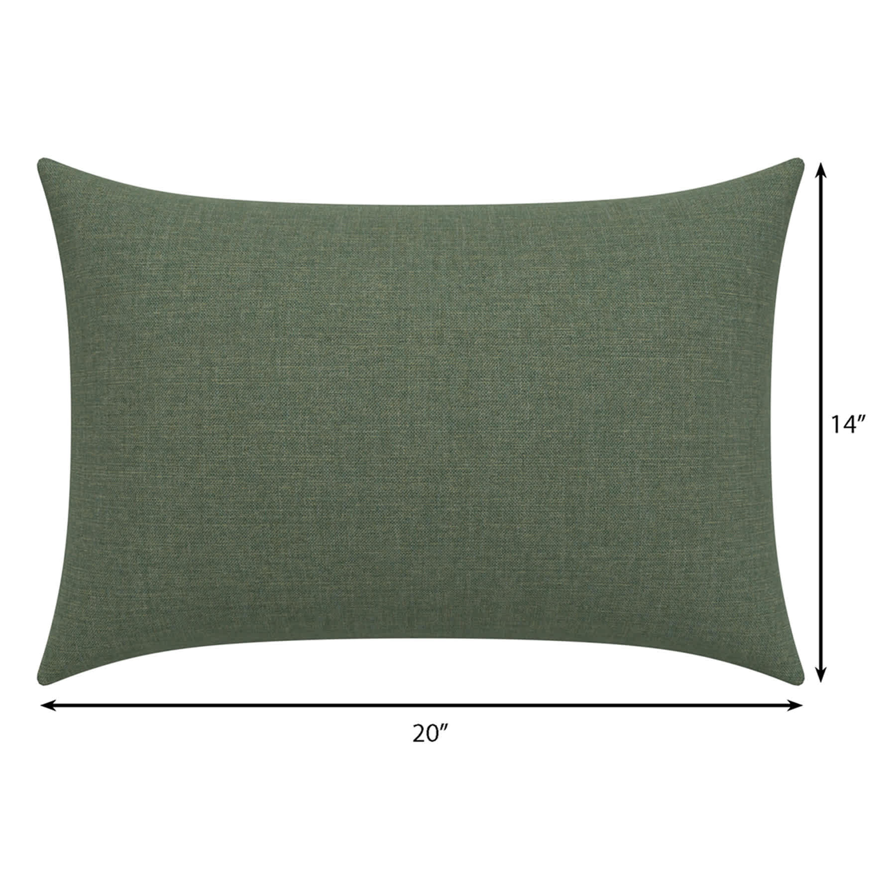 Endive Green Premium Lumbar Outdoor Throw Pillow, 14x20