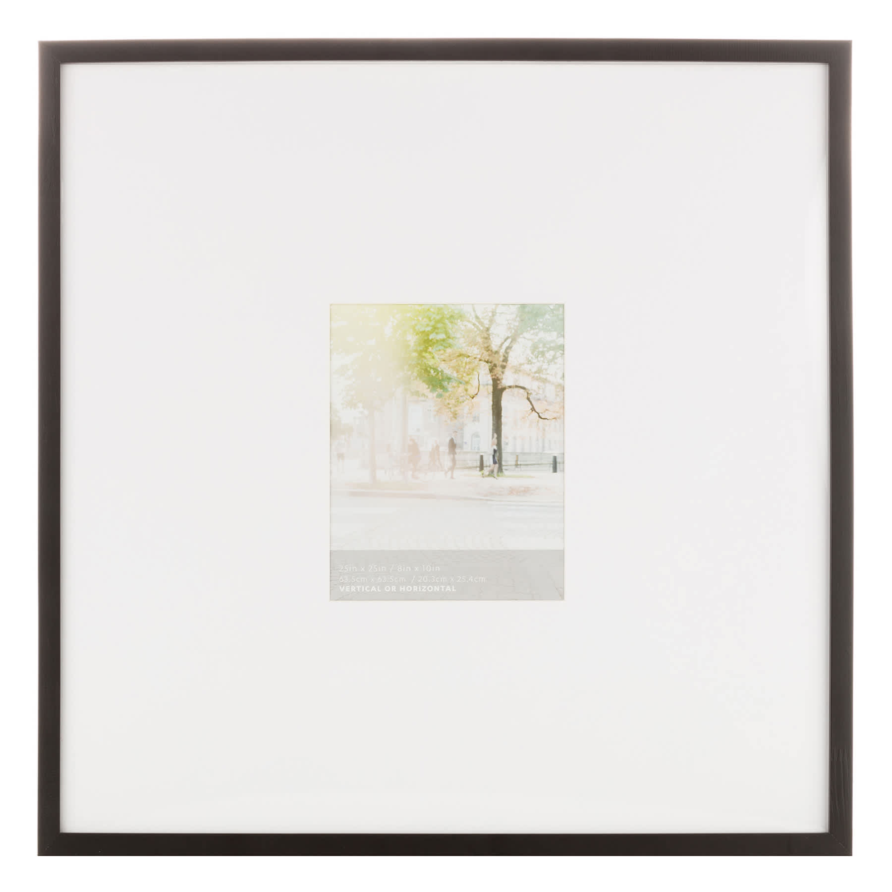25x25 Matted to 8x10 Wall Frame, Black