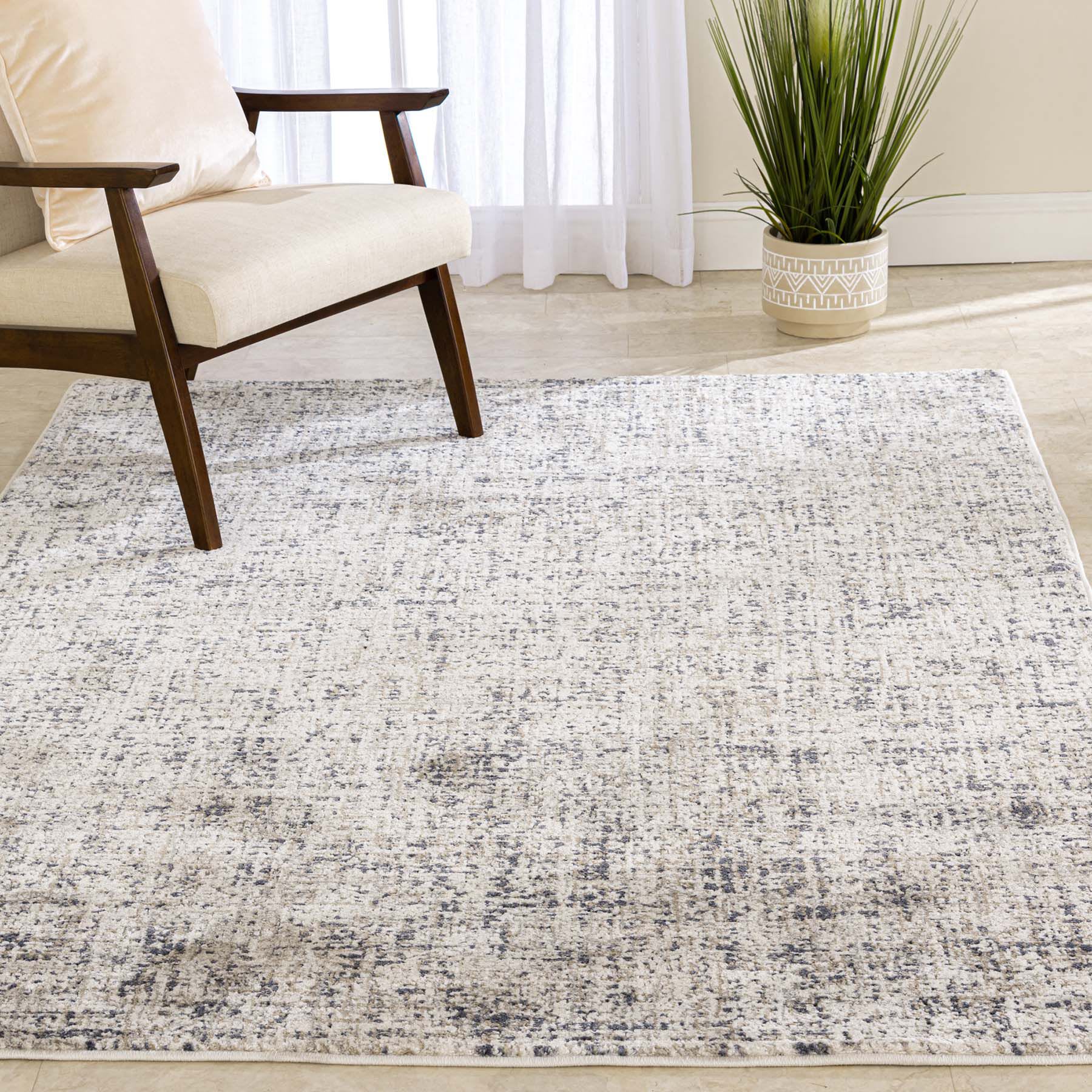 (A455) Crosby St. Clearwater Lenora Ivory Area Rug, 8x10