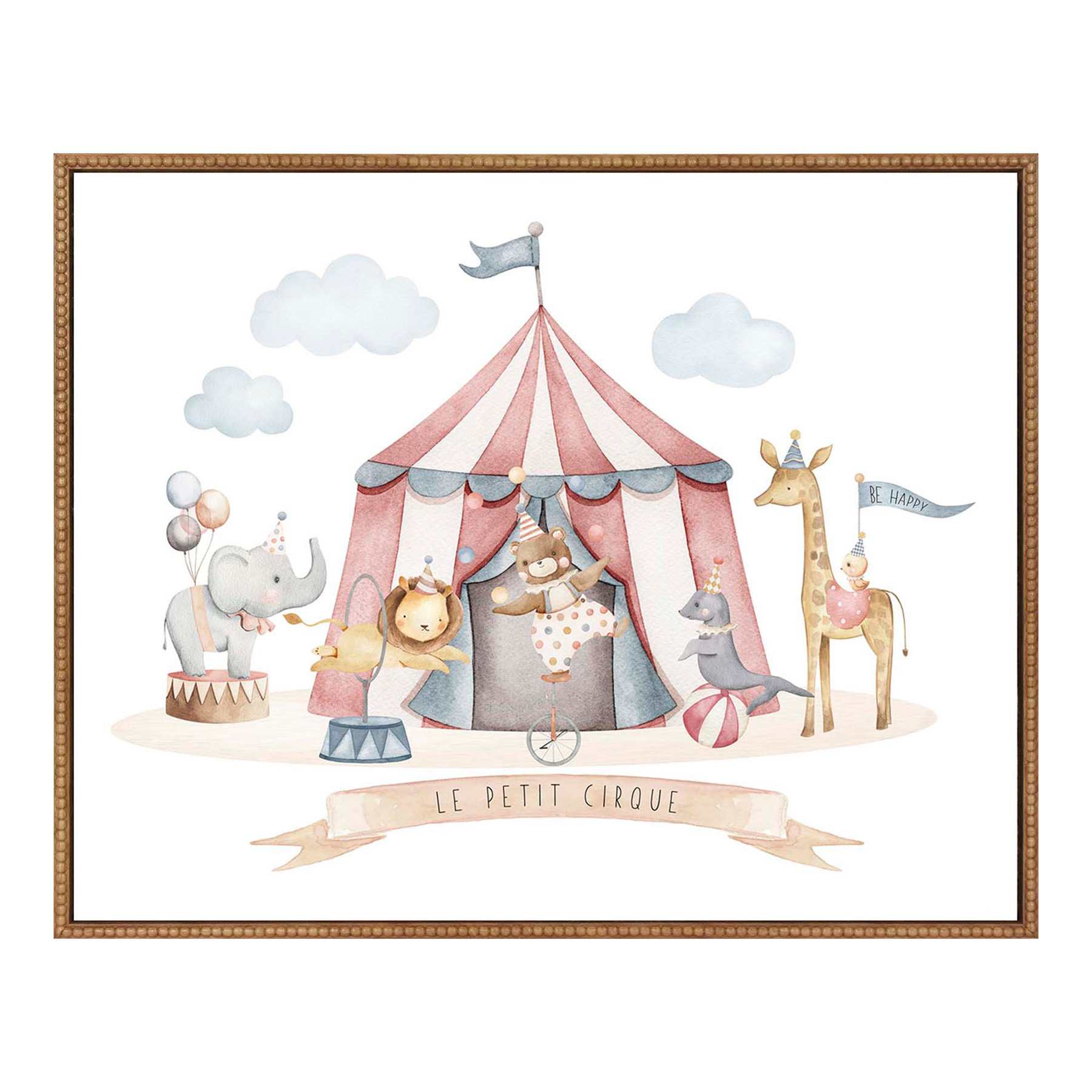 Framed Circus Characters Canvas Wall Art, 29x23
