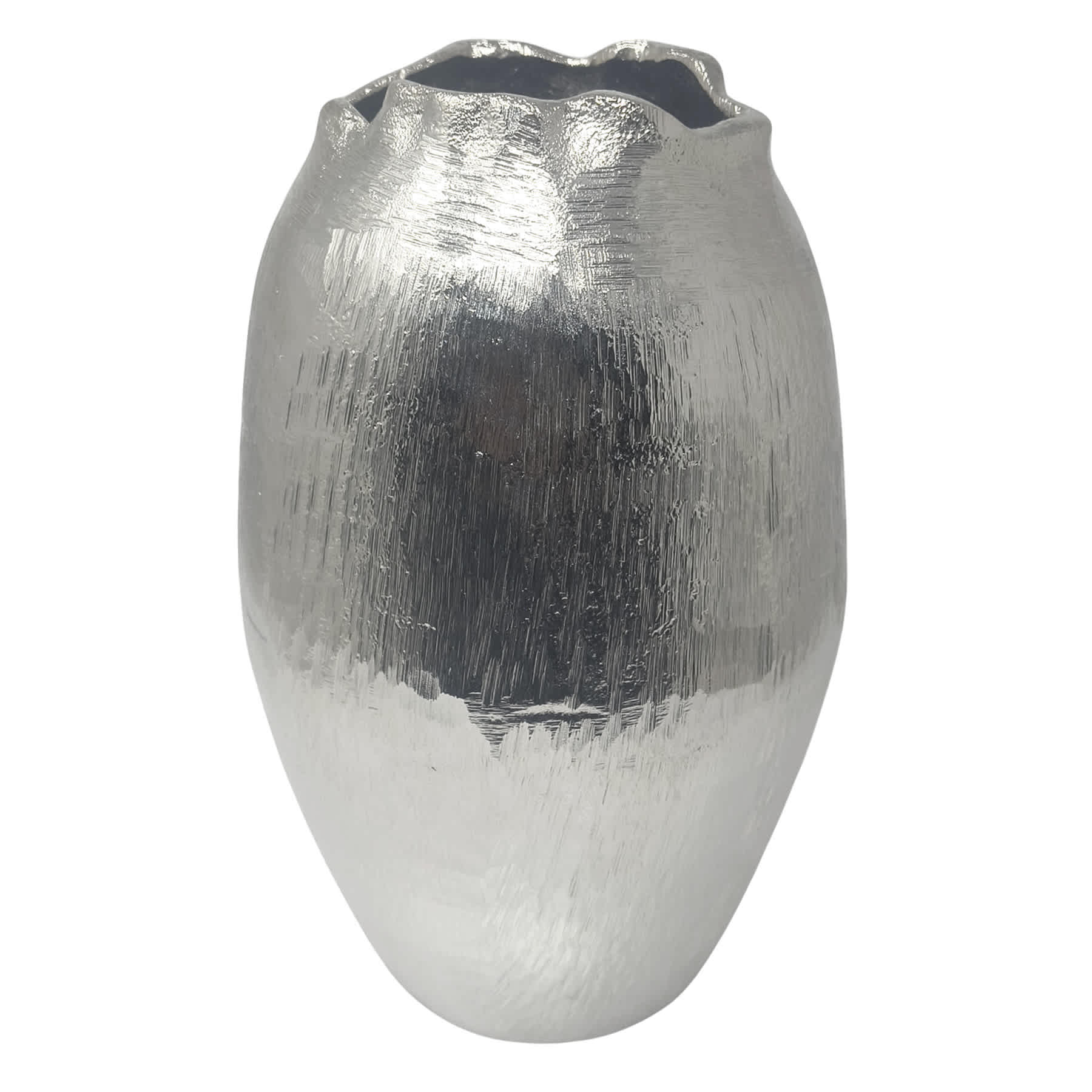 Nickel Hammered Vase, 11"