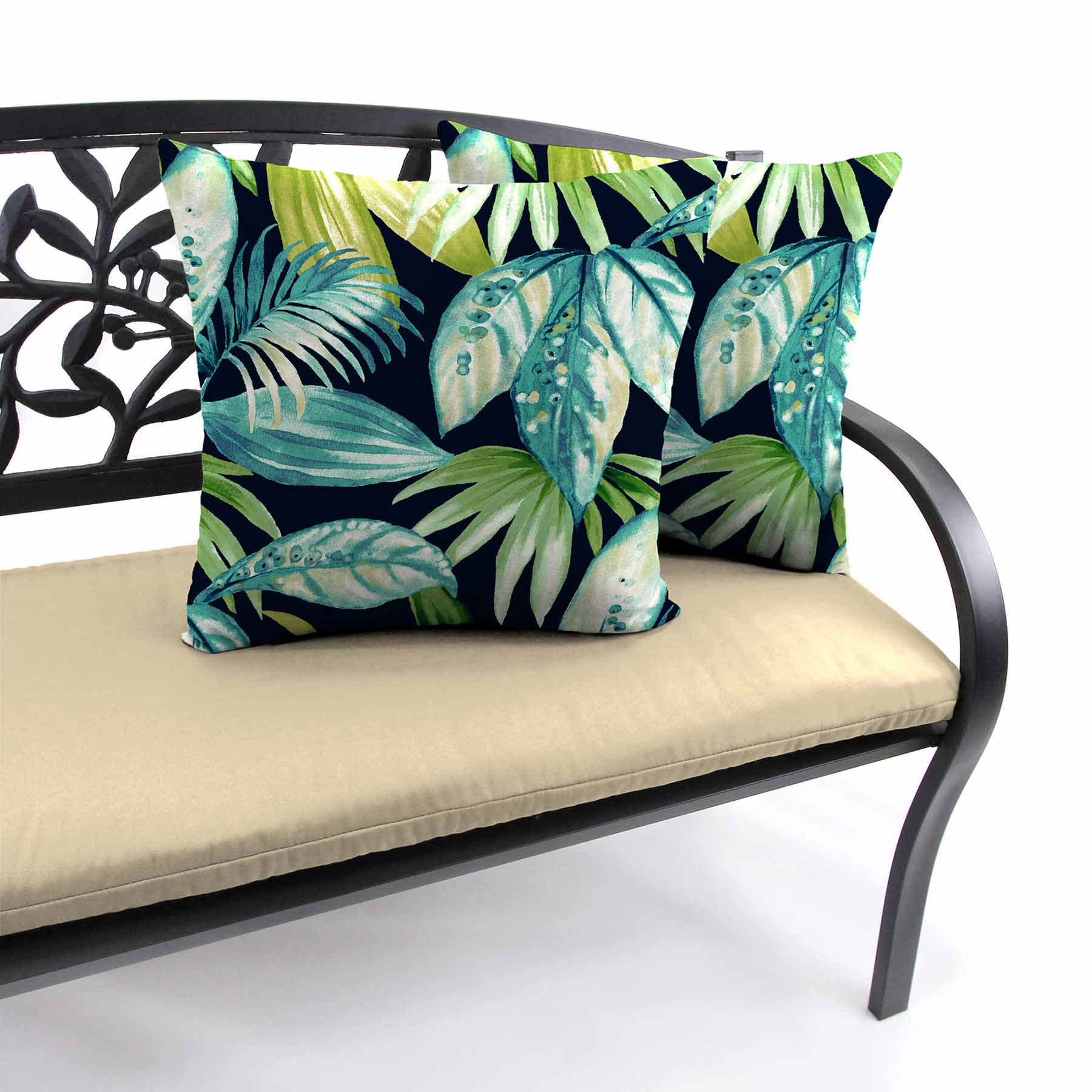 Seneca Navy Blue Oversized Square Outdoor Throw Pillow, 20"