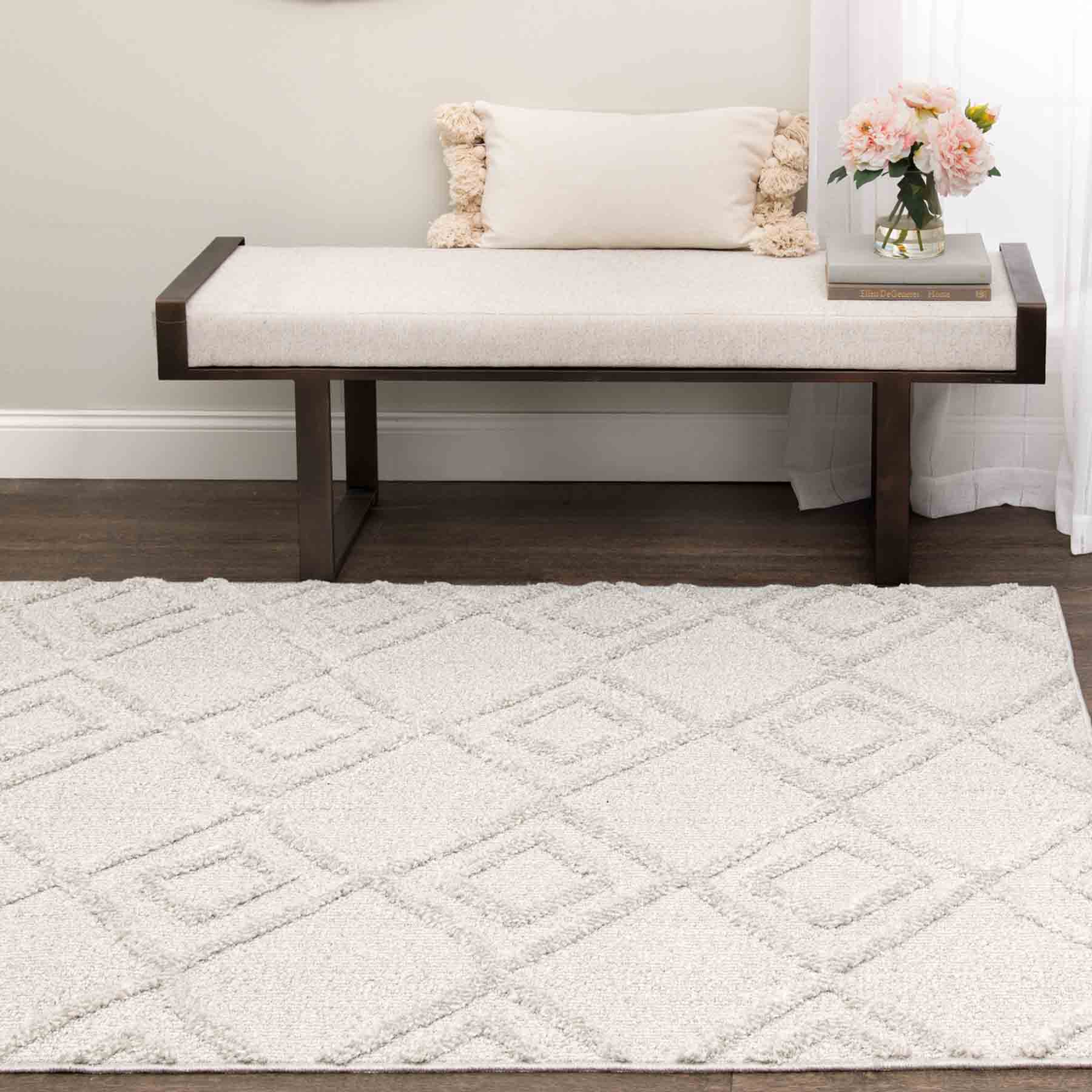 (D560) Brantley Grey Diamond Design Area Rug, 8x10
