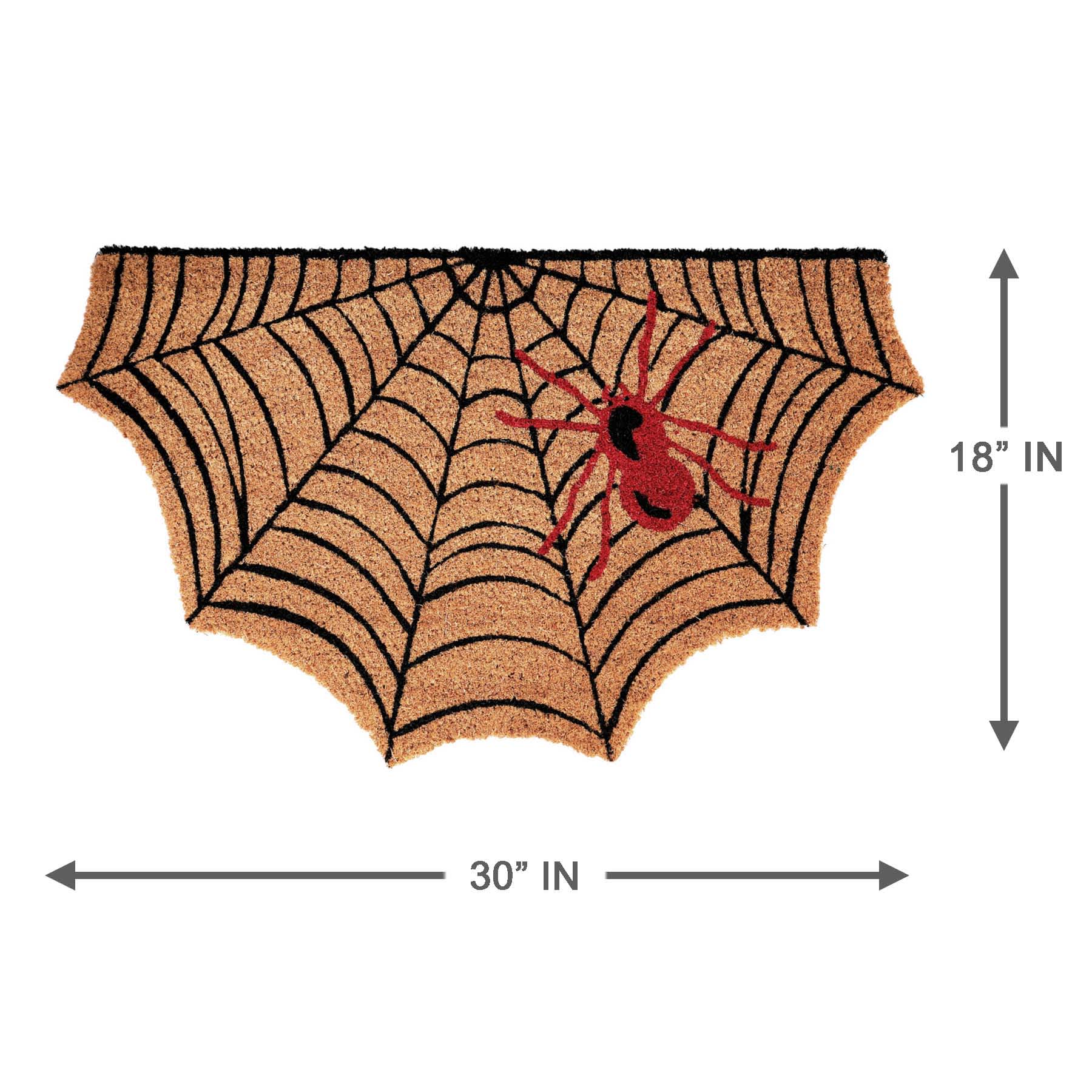 Spellbound Spider Web Shaped Coir Mat, 18x30