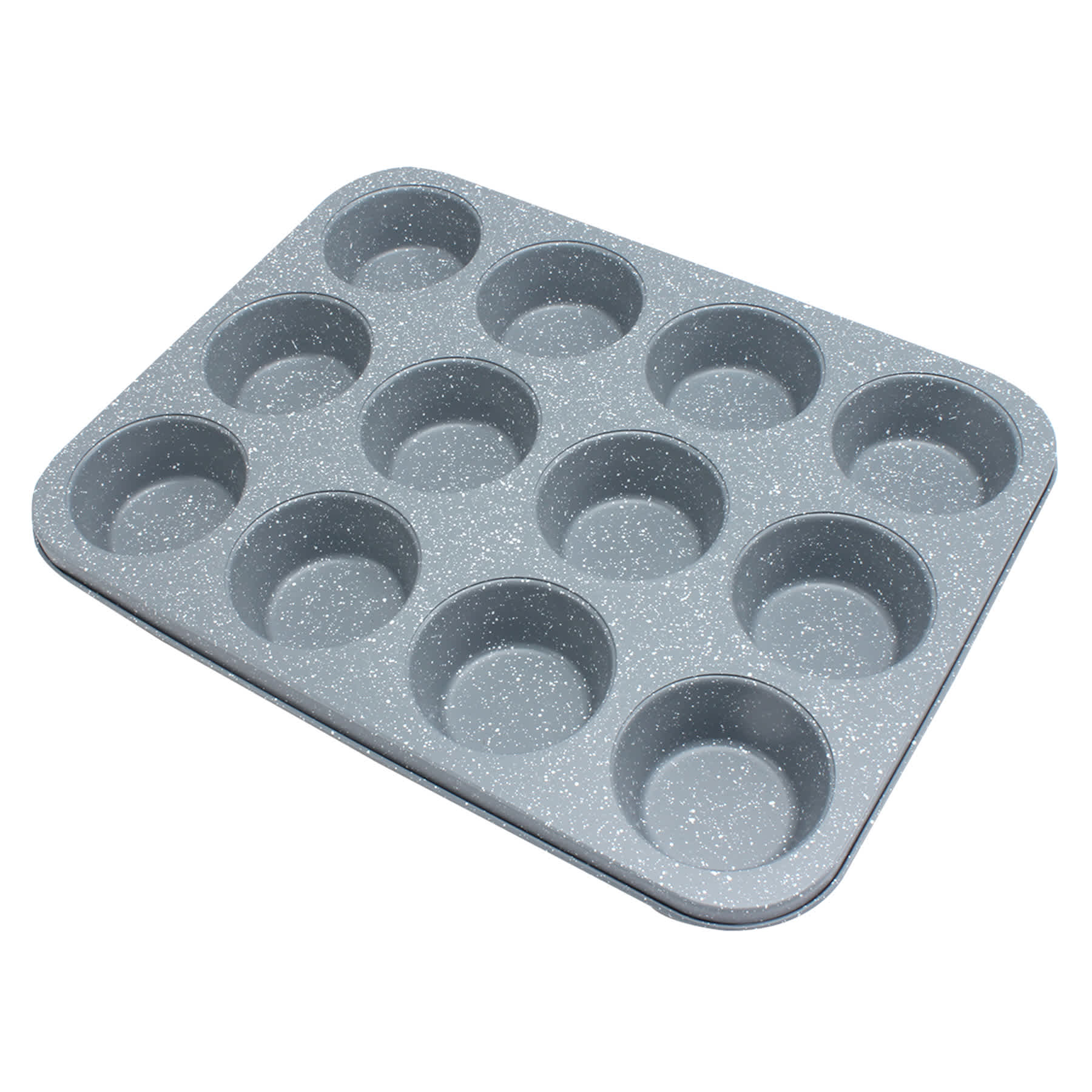 12-Cup Speckled Grey Muffin Pan