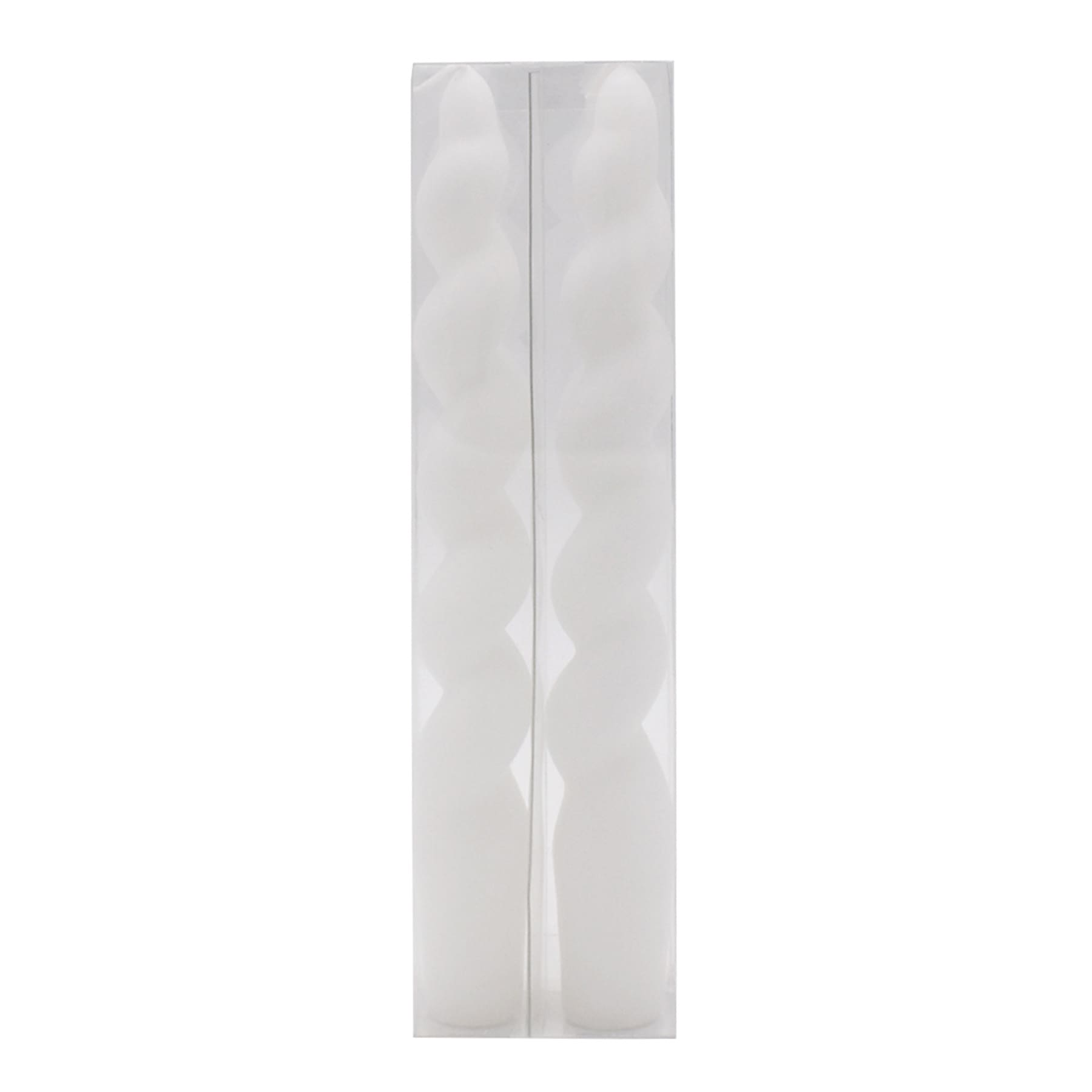 2-Pack White Twisted Taper Candles, 8"