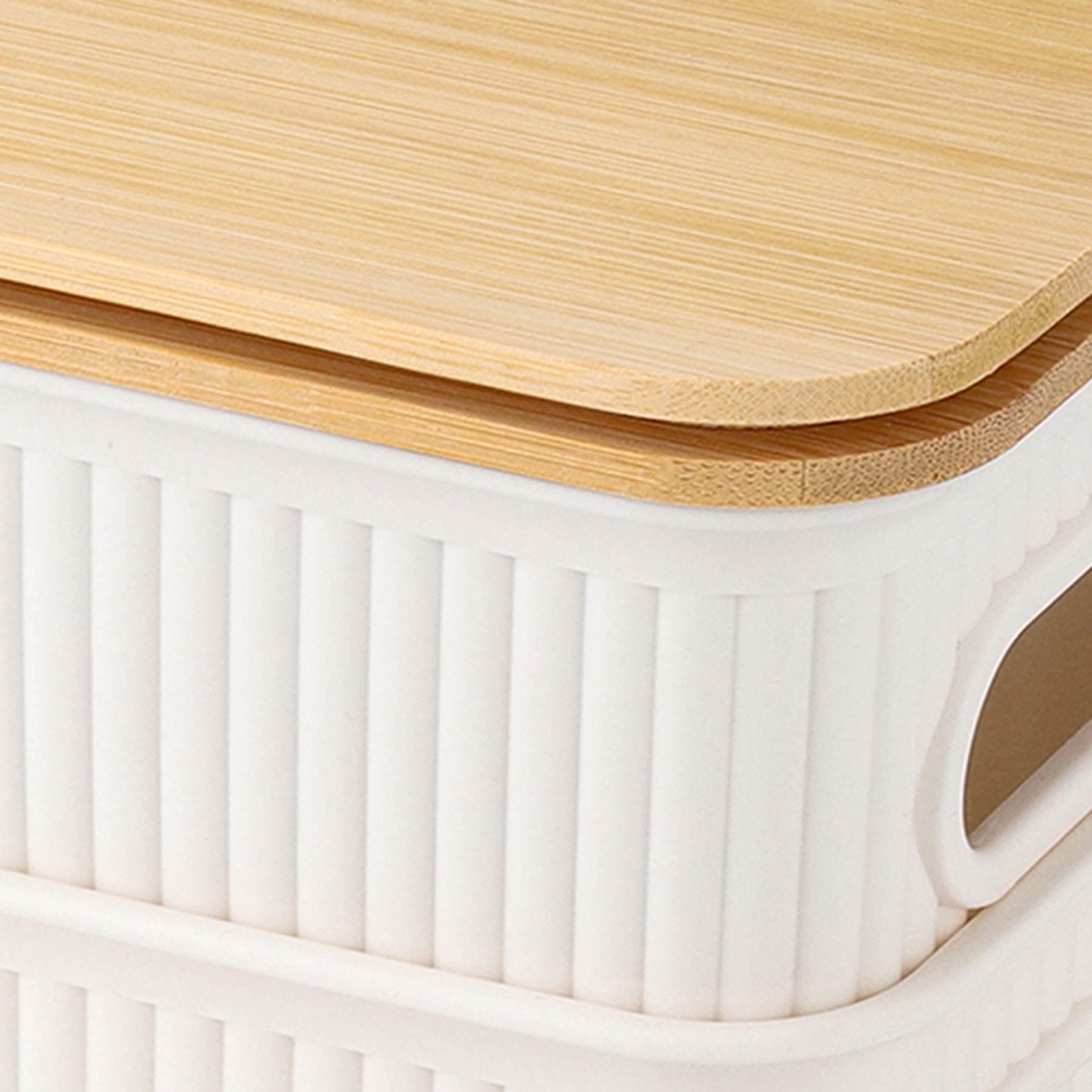 2-Pack Basket with Bamboo Lid, Medium