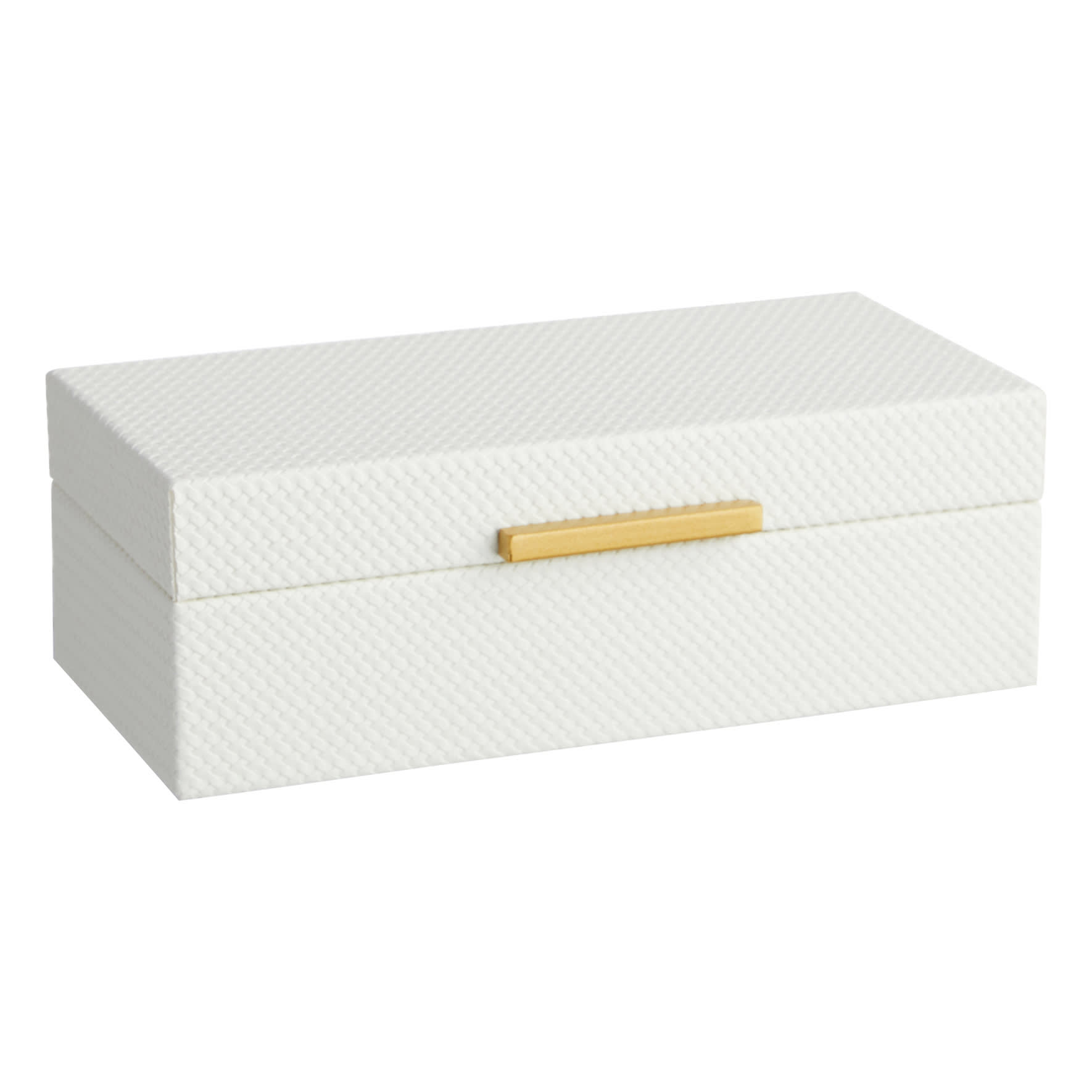 White Faux Leather Box, 10x6