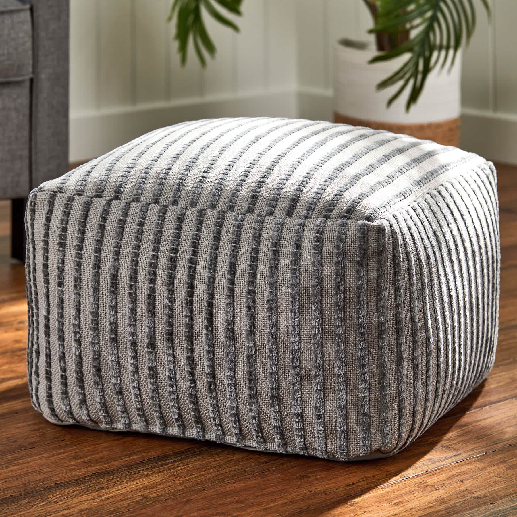 Bubble Dot Pouf, Dark Grey
