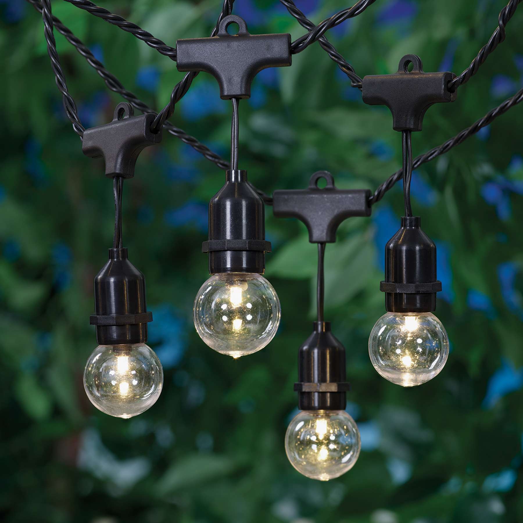 15-Count LED G40 Globe String Lights with Black Wire