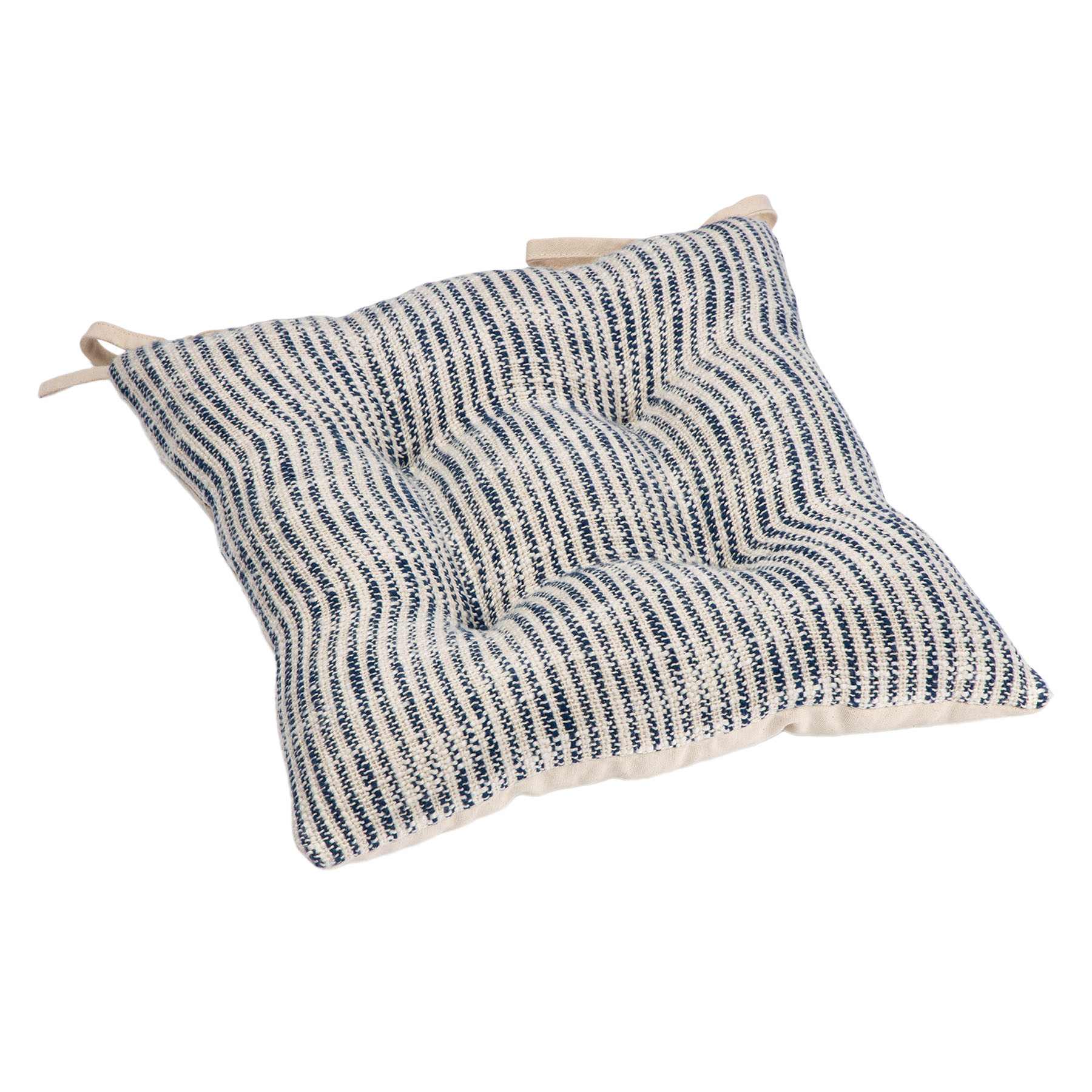 Farmhouse Navy Stripe Dining Chair Cushion