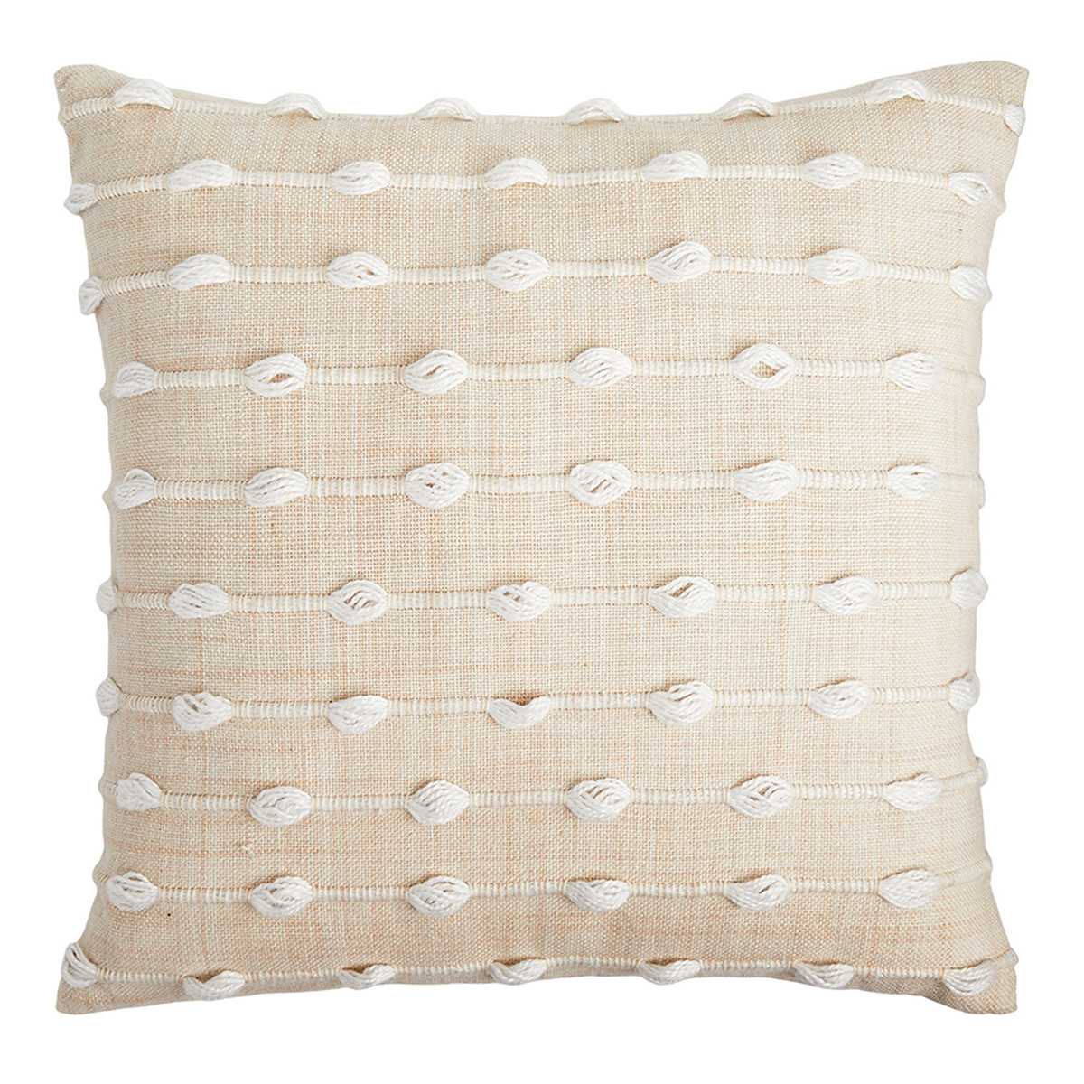 Found & Fable Loop Woven Natural Outdoor Throw Pillow, 18"