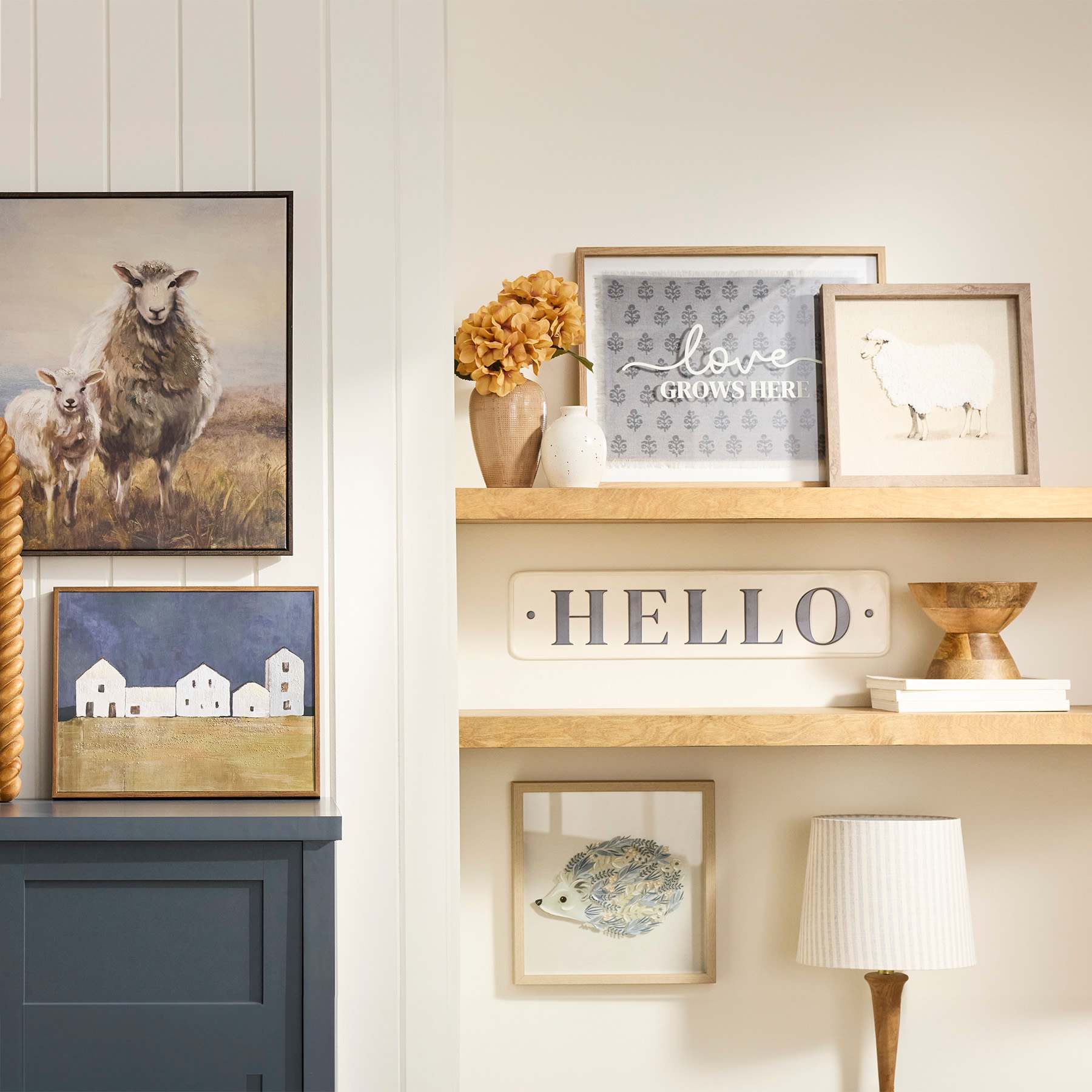 Honeybloom Hello Metal Wall Sign, 24x6