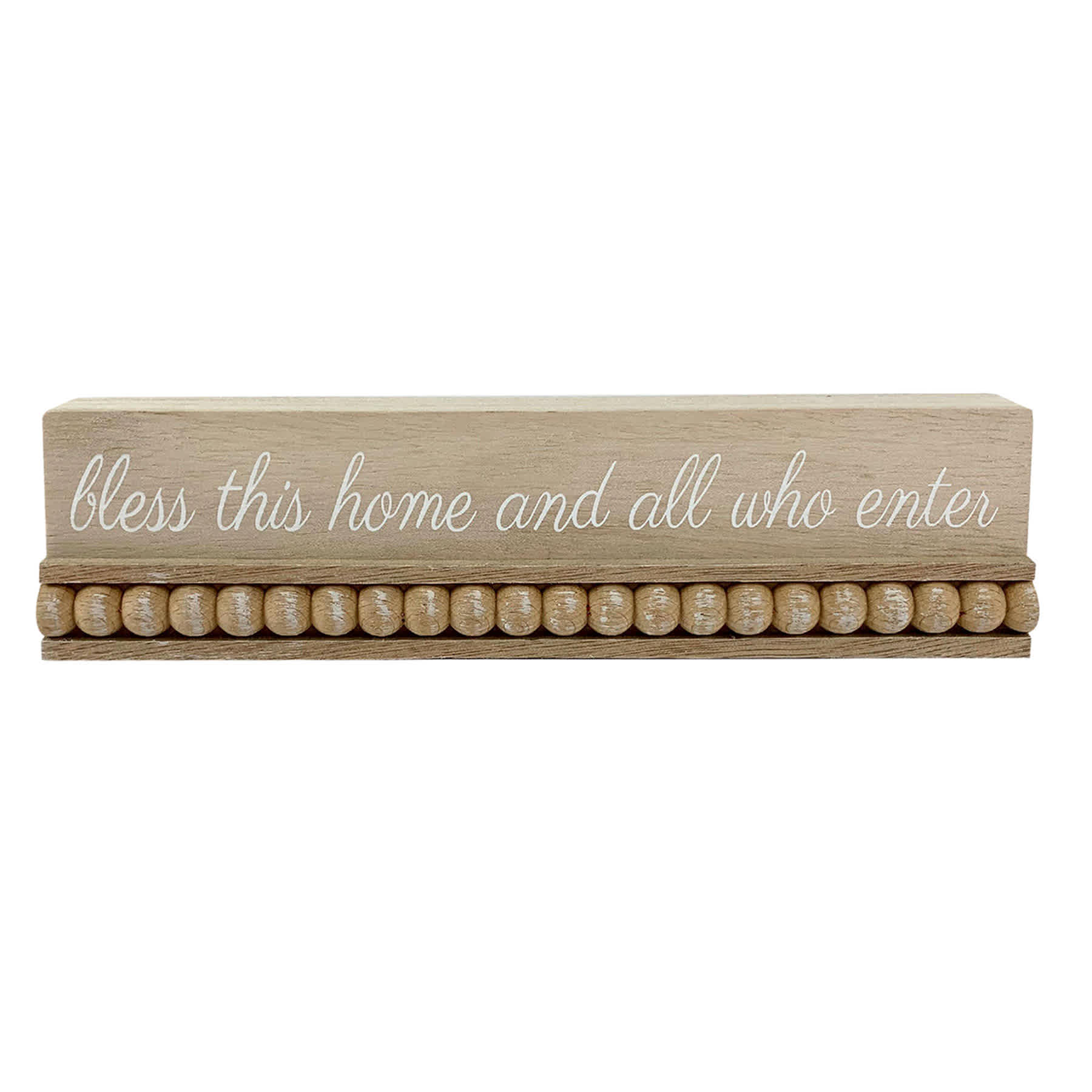 Habitat for Humanity Bless This Home Beaded Wood Sign, 8x2