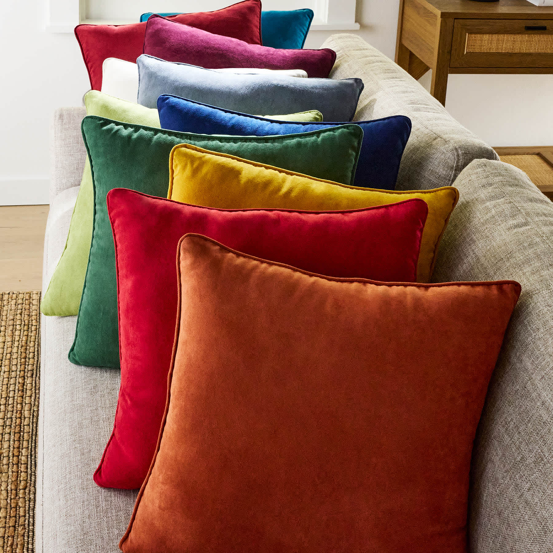 Baked Clay Torrey Faux Suede Throw Pillow, 18"