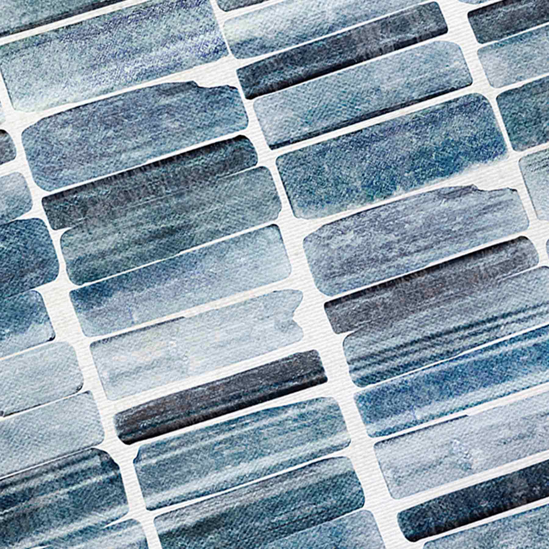 Glass Framed Matted Indigo Stripes Wall Art, 16x20