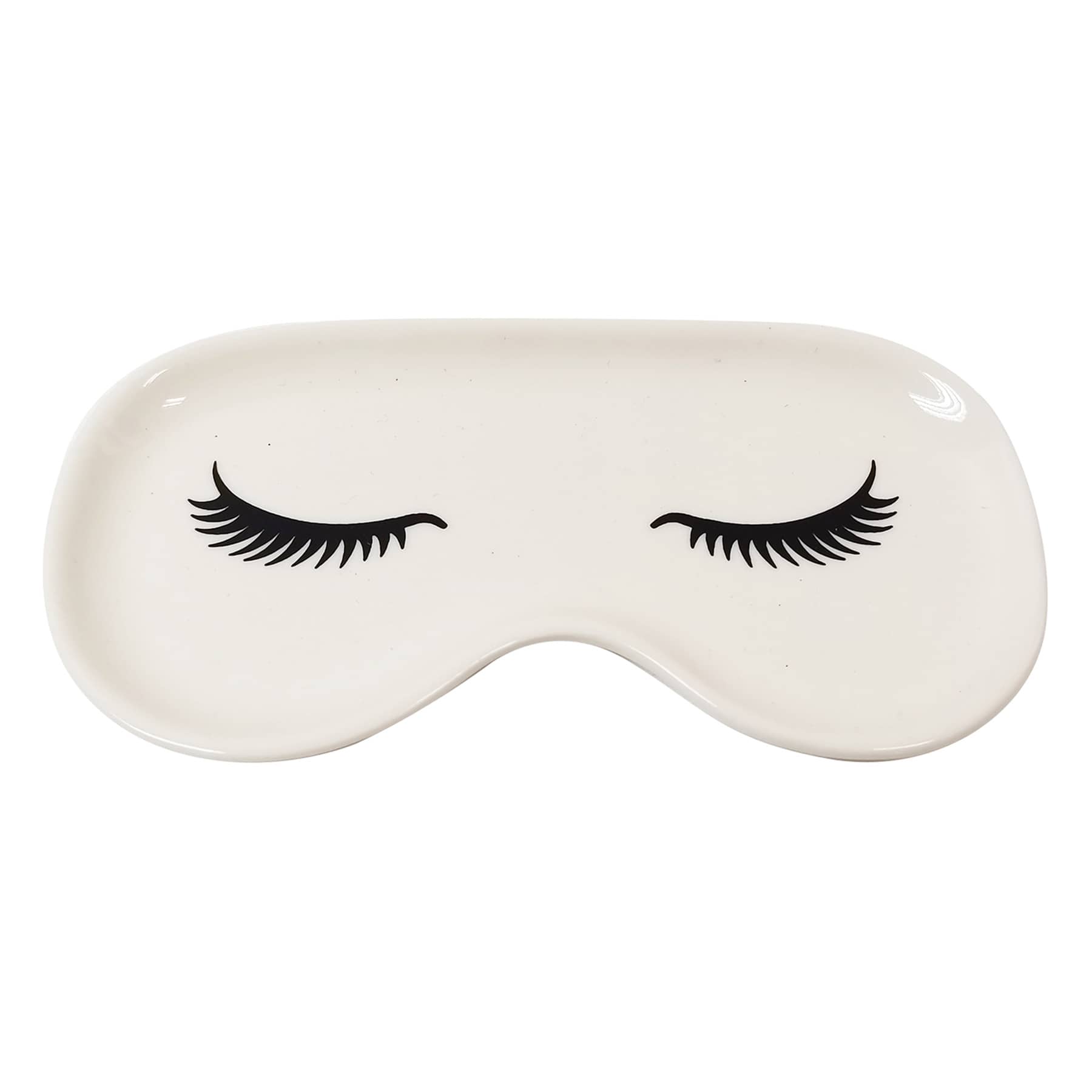 Closed Eyes Ceramic Trinket Tray, 6"