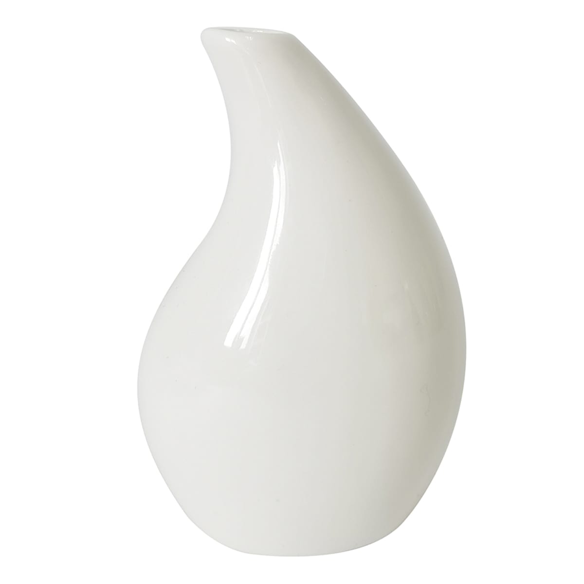 White Raindrop Ceramic Bud Vase, 5"