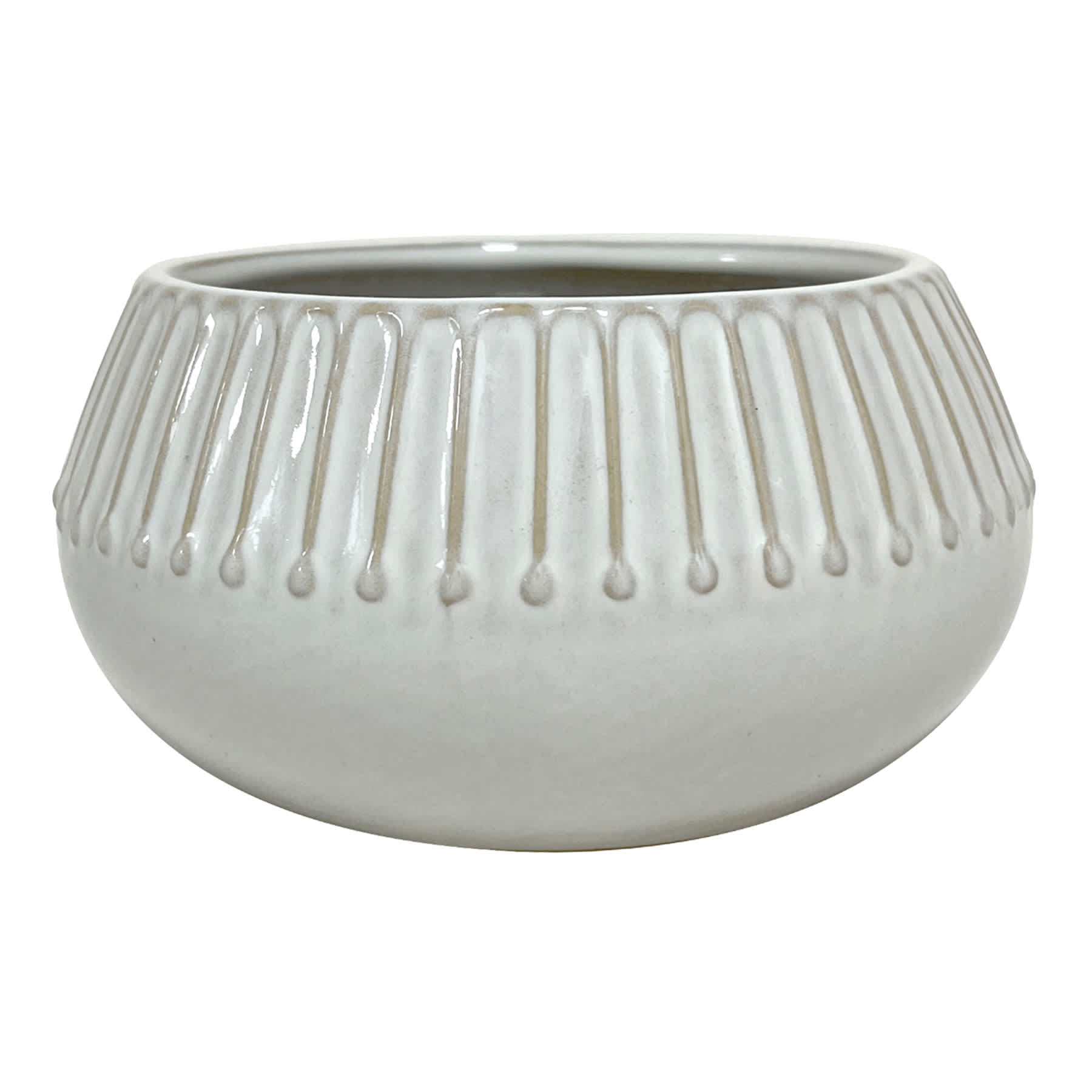 Honeybloom White Ceramic Bowl, 6x3