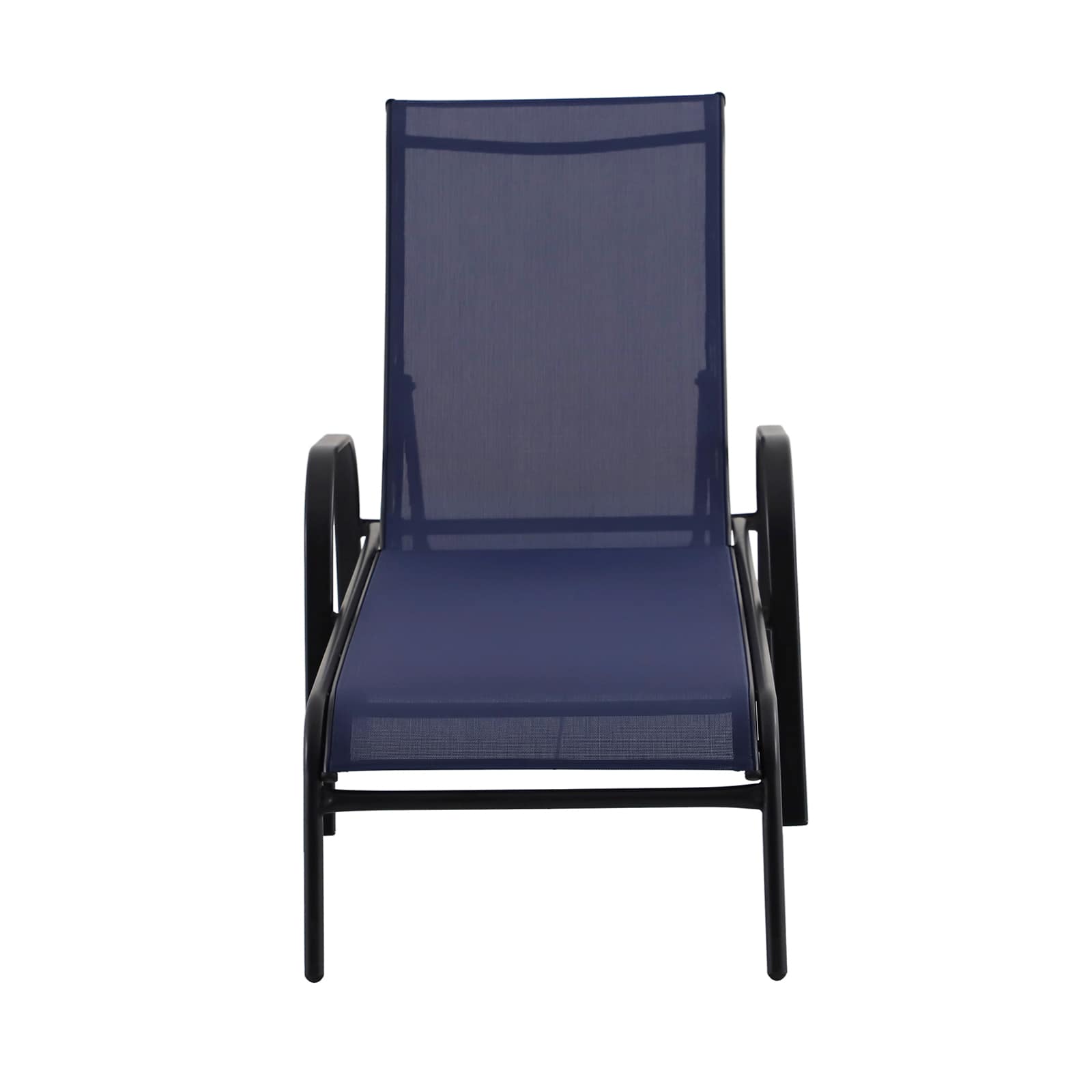 Stackable Sling Patio Chaise Lounge Chair, Navy Blue