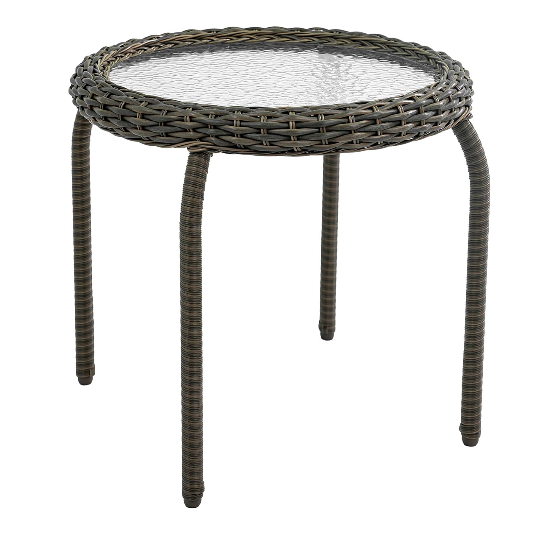 Providence Fairview Wicker Patio Side Table, Brown