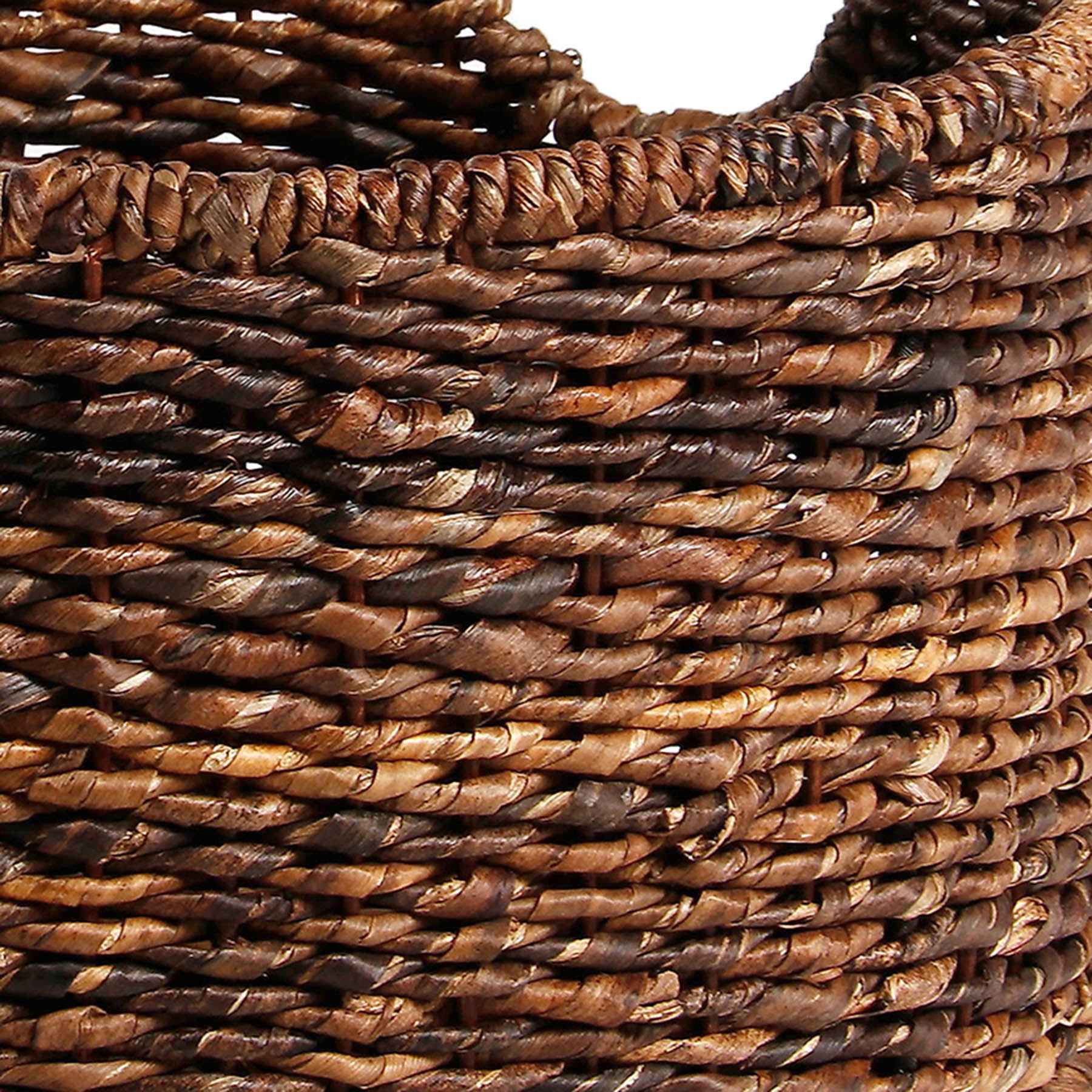 Round Woven Abaca Storage Basket, Large