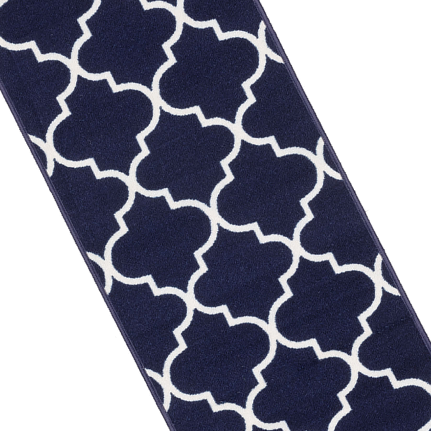 (D626) Brading Navy Blue Trellis Runner, 2x7