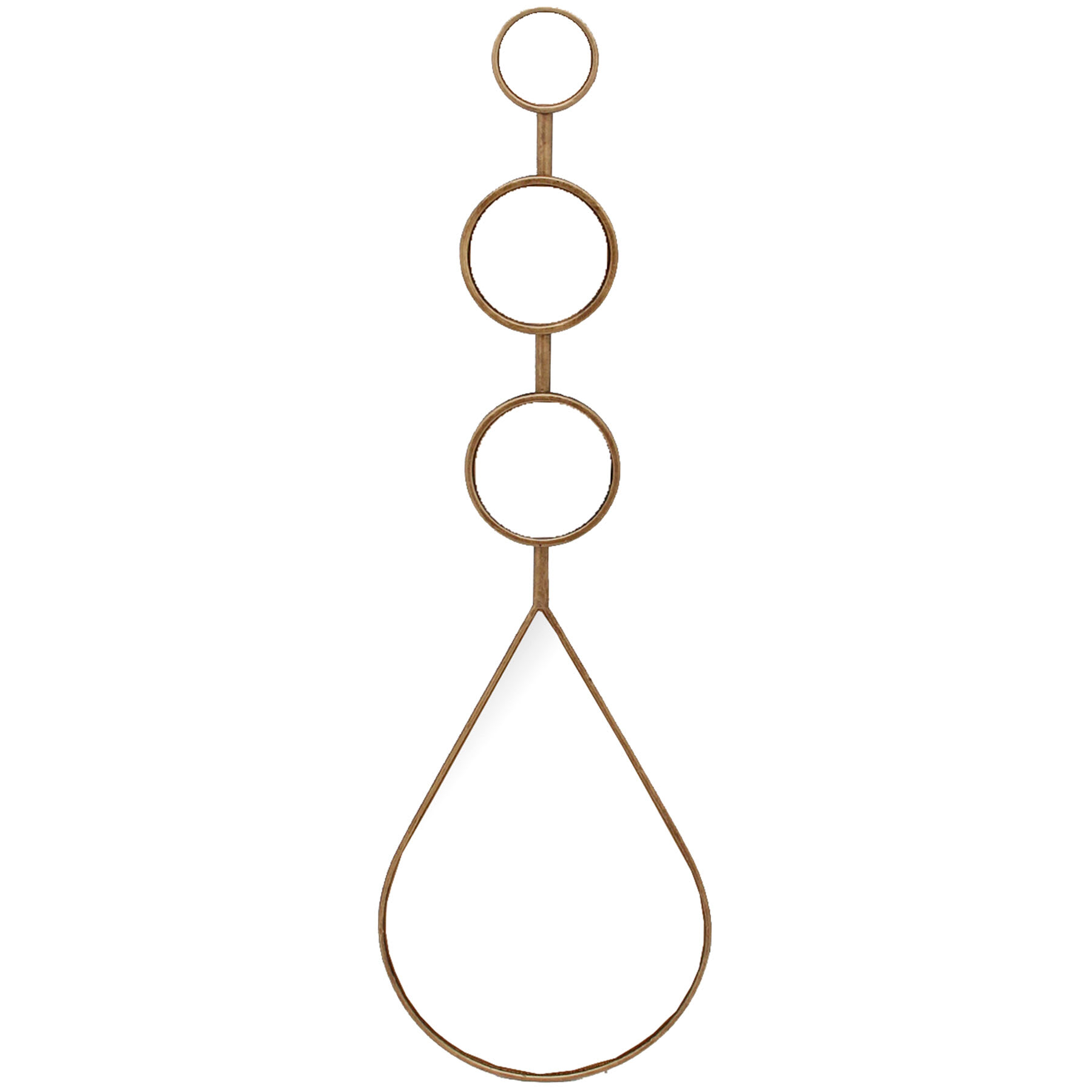 Gold Metal Tear Drop Wall Mirror, 7x24