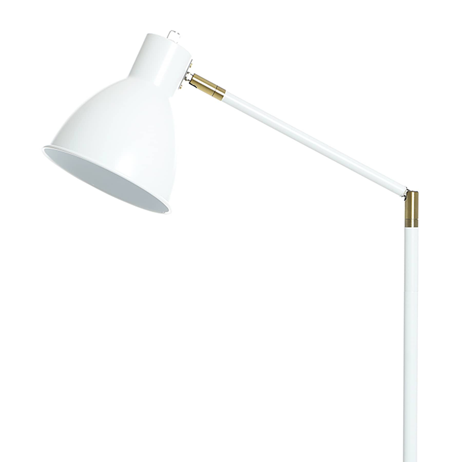 White & Brass Task Floor Lamp, 65"