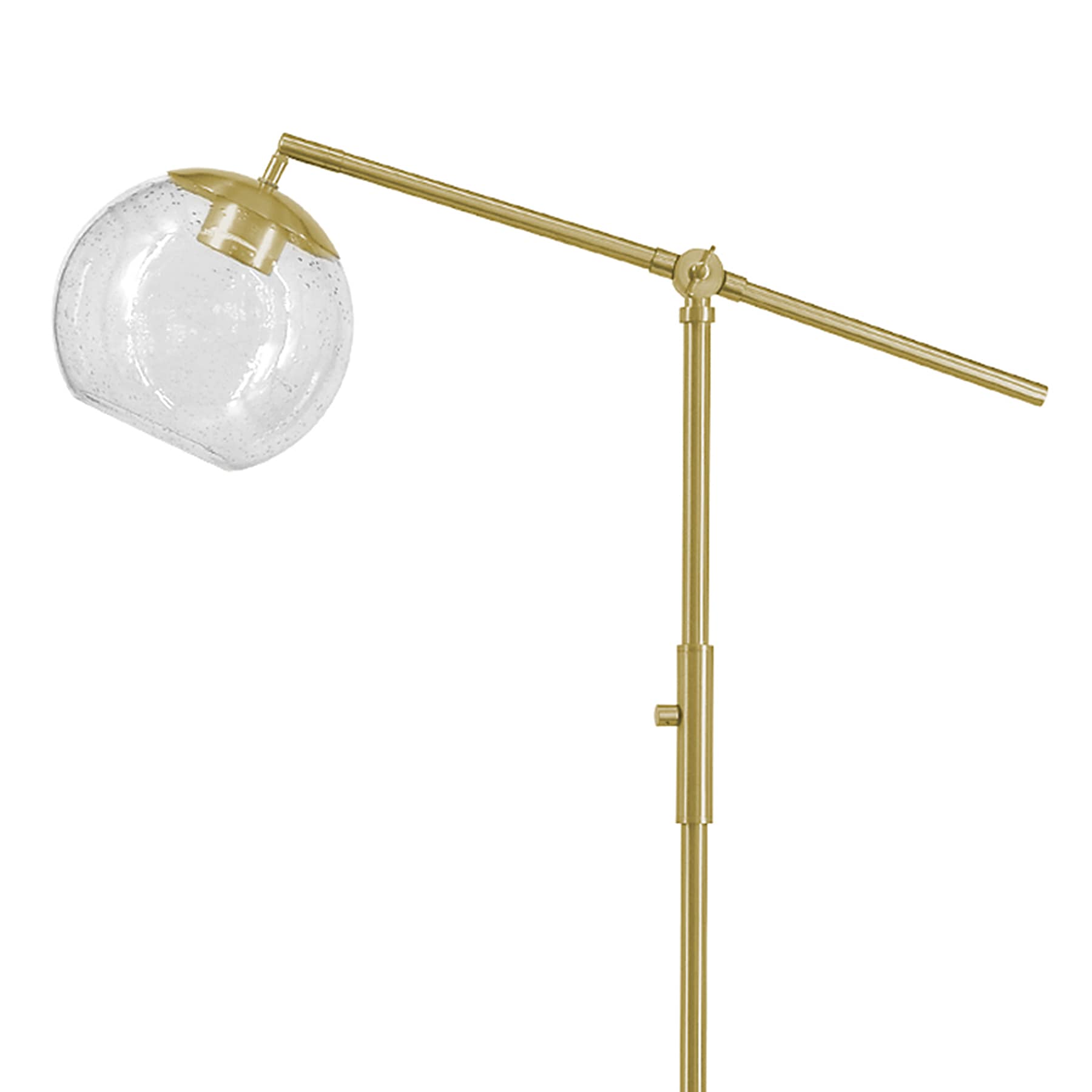 Glass & Brass Task Floor Lamp with Seeded Glass Shade, 59"