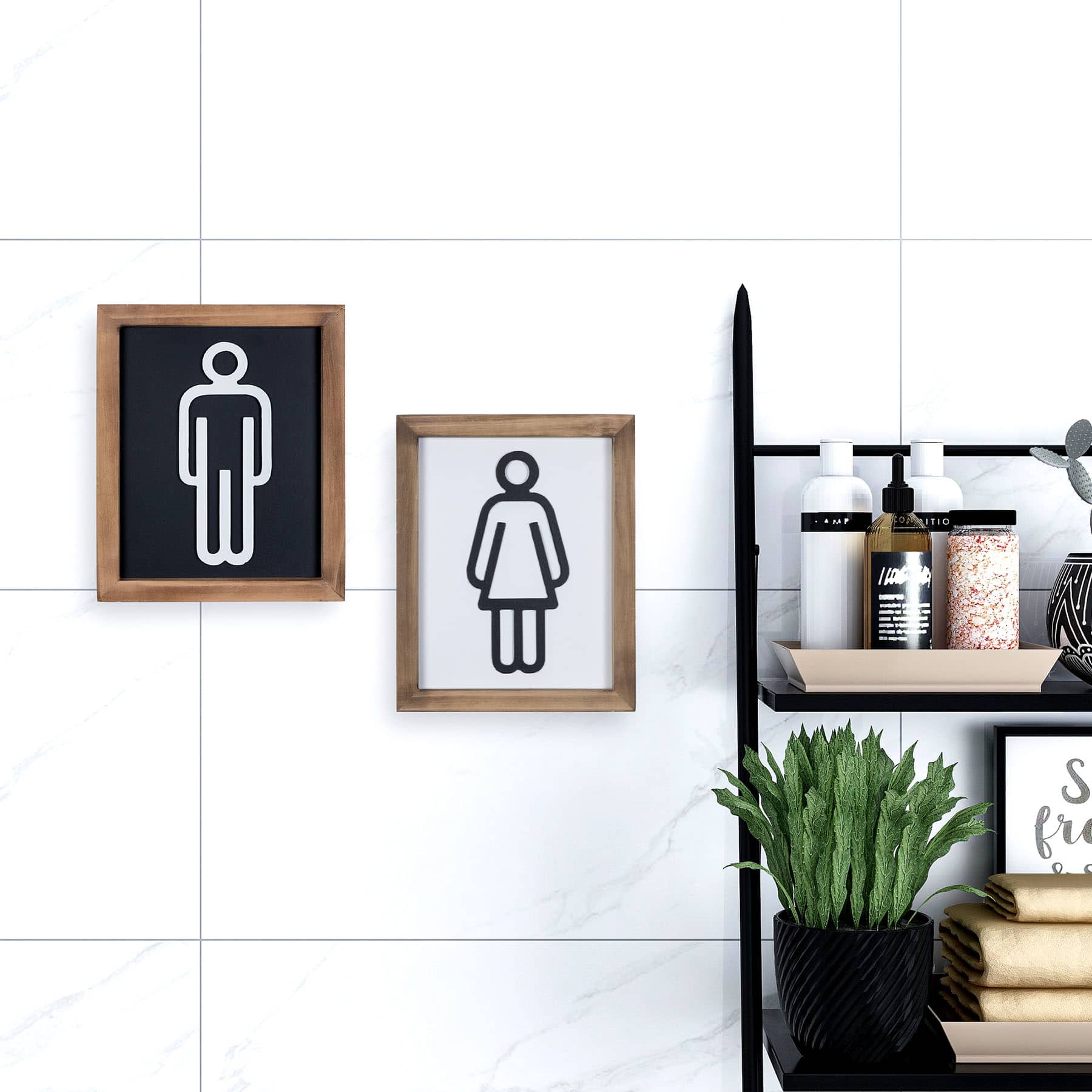2-Piece Bathroom Wall Art, 8x10