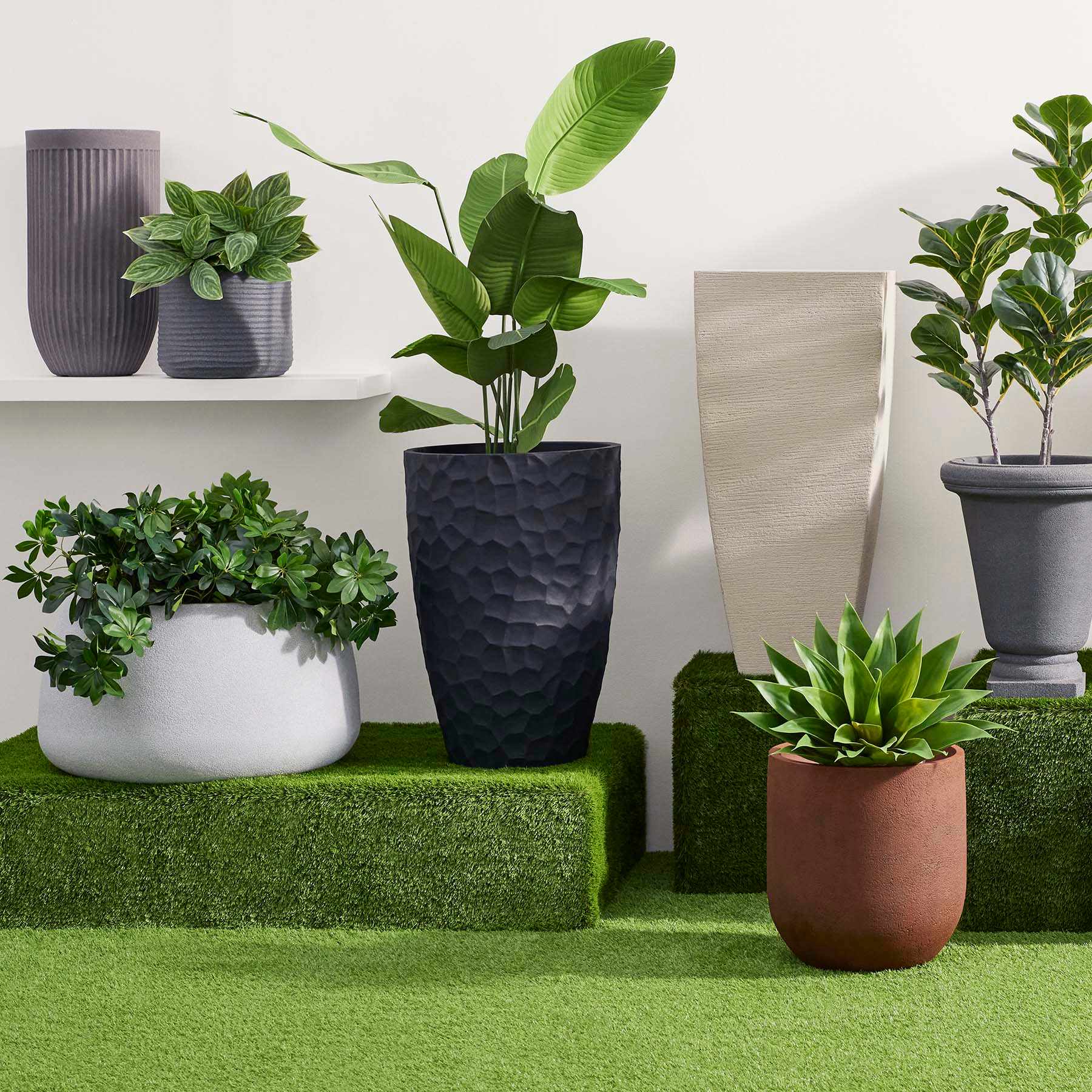 Japi Off-White Bios Outdoor Planter, Large